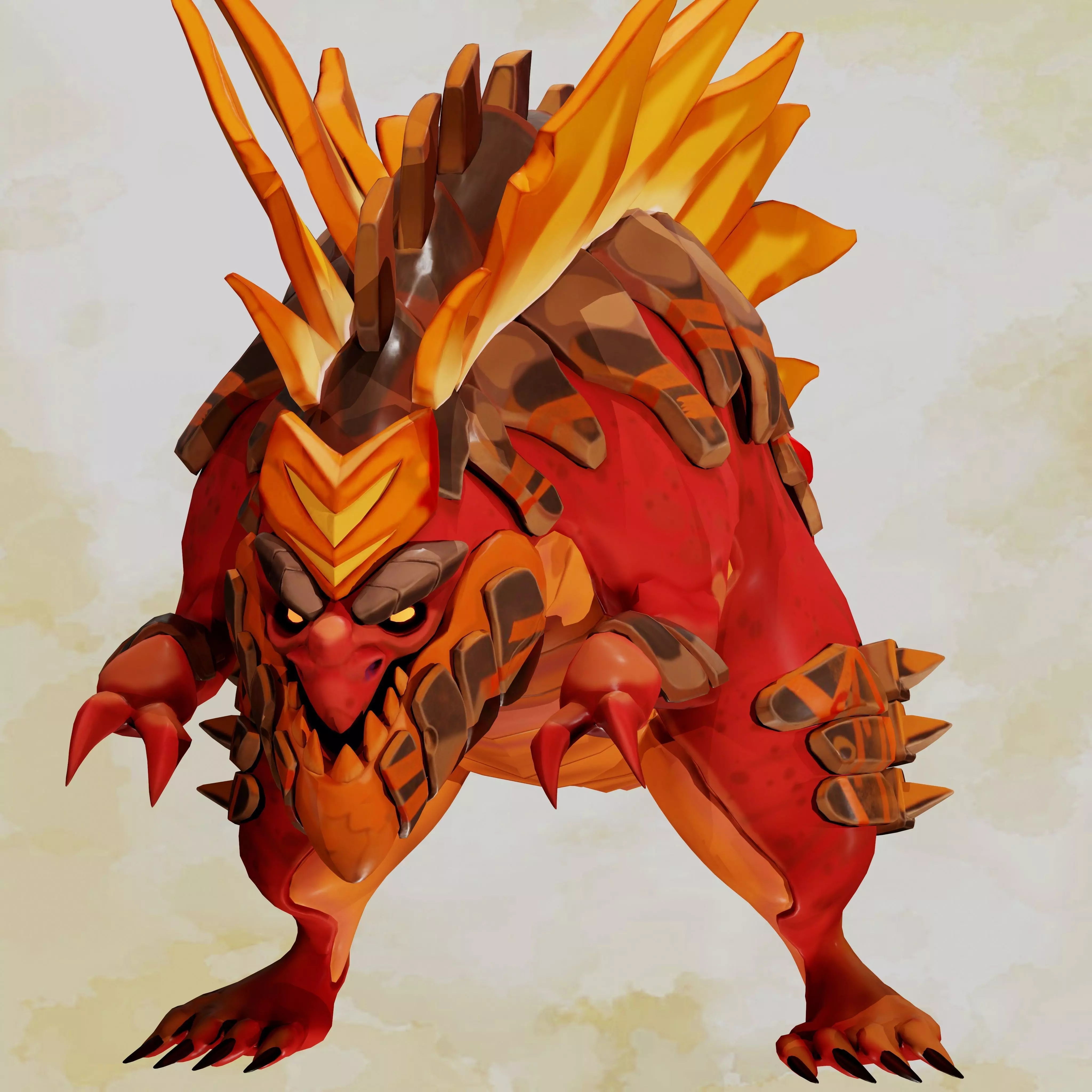 Dinosaur Stylized Low-poly 3D model_1