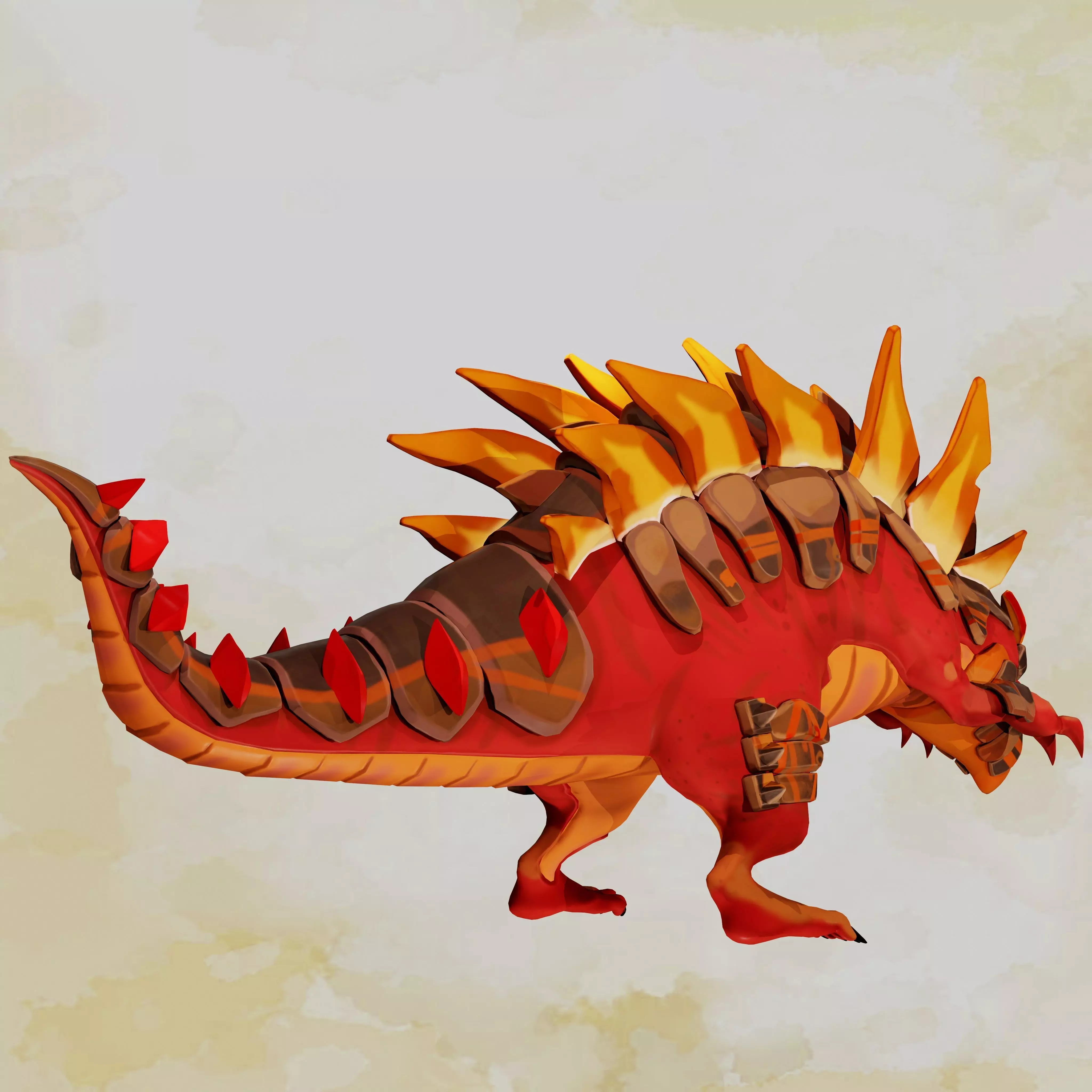 Dinosaur Stylized Low-poly 3D model_11