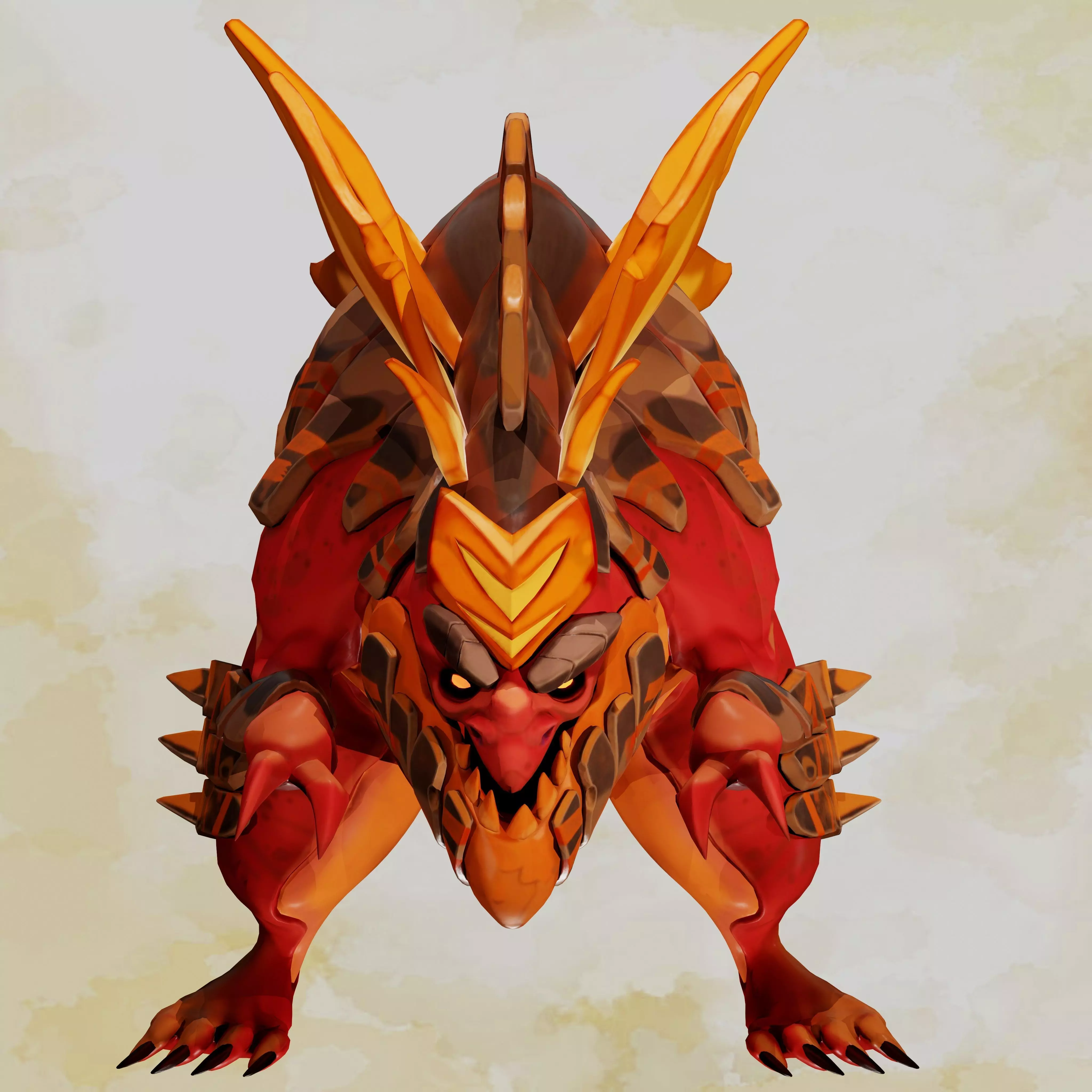 Dinosaur Stylized Low-poly 3D model_7