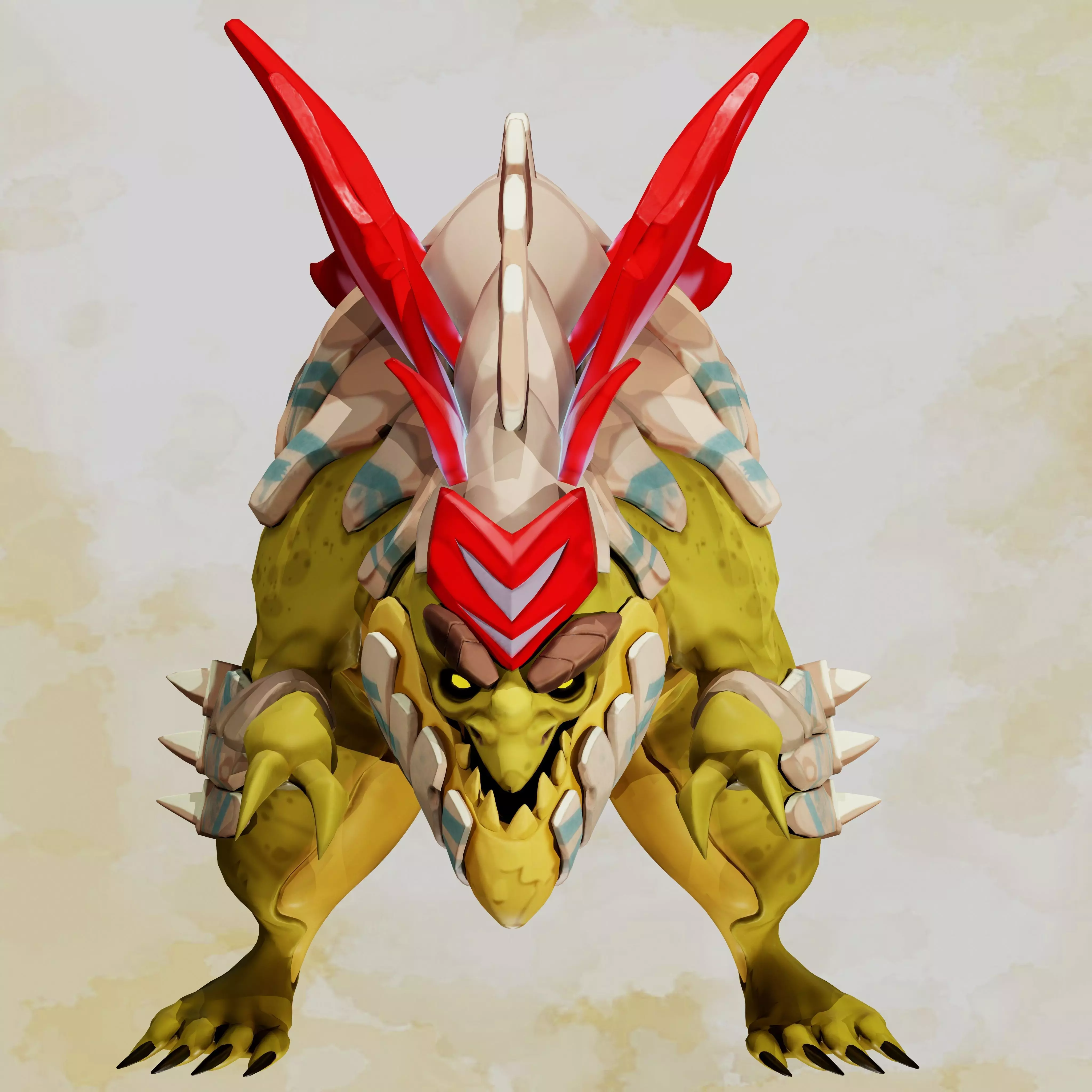 Dinosaur Stylized Low-poly 3D model_6