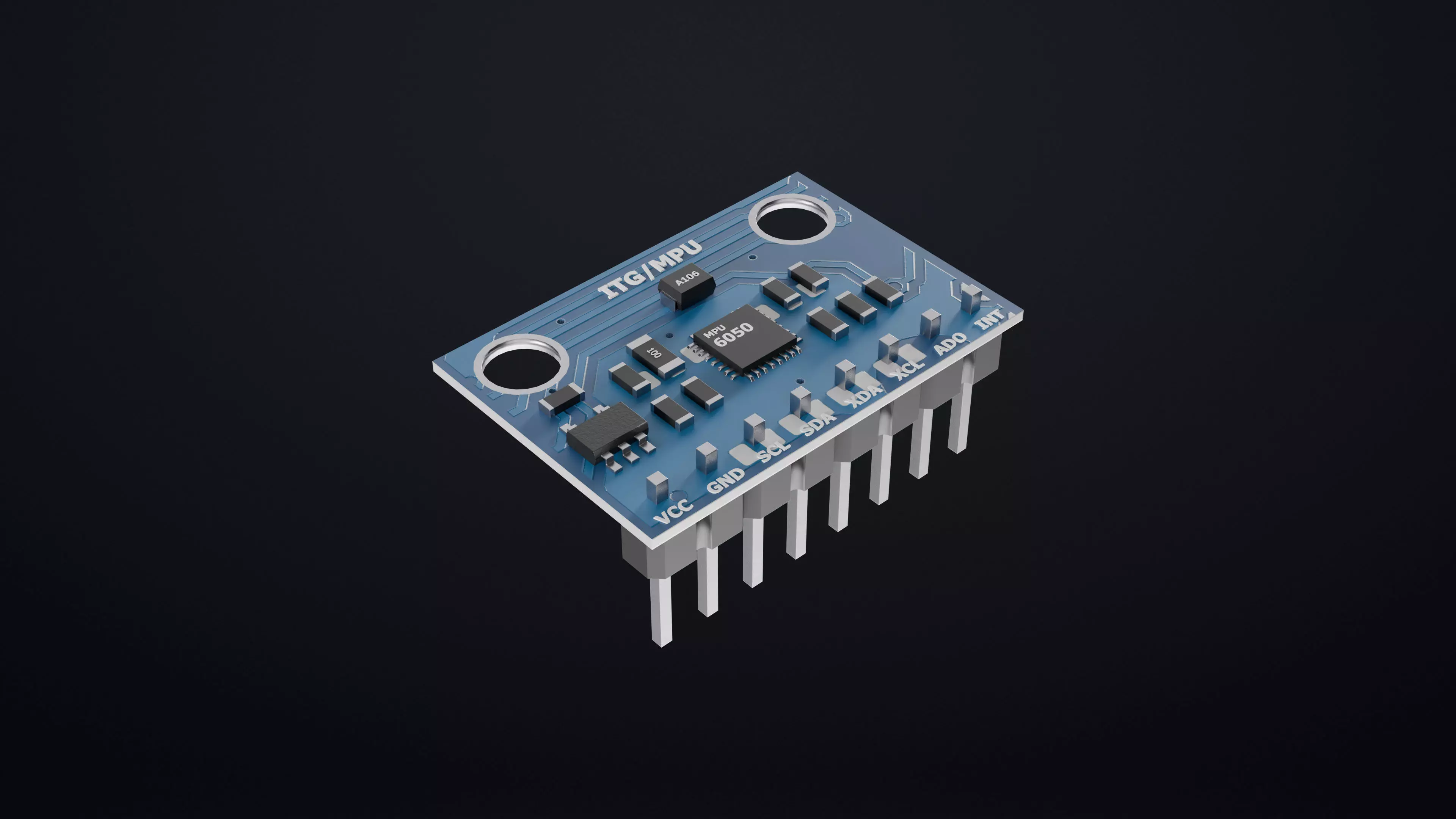 Gyroscope Sensor 3D Model for Arduino Robotics 3D model_0
