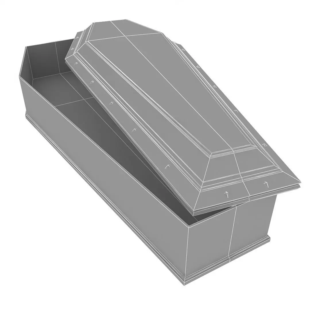Low Poly Coffin Low-poly 3D model_7
