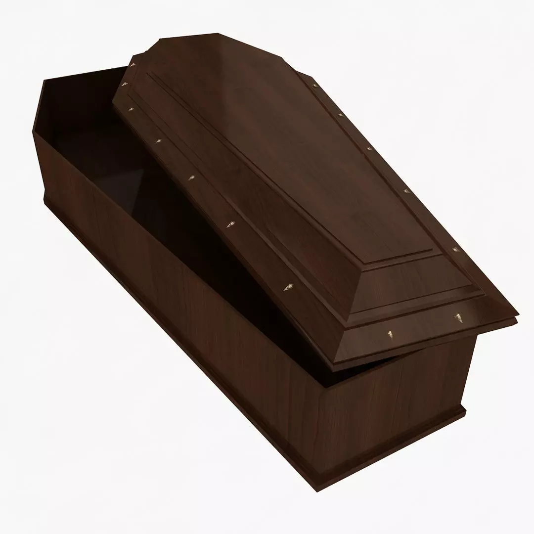 Low Poly Coffin Low-poly 3D model_6