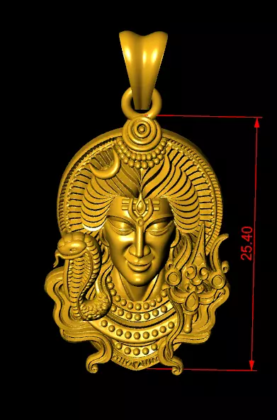 Lord Shiva Pendant 3D Model 3D print model_3