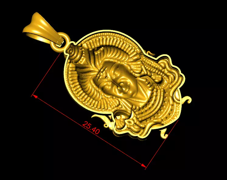 Lord Shiva Pendant 3D Model 3D print model_5