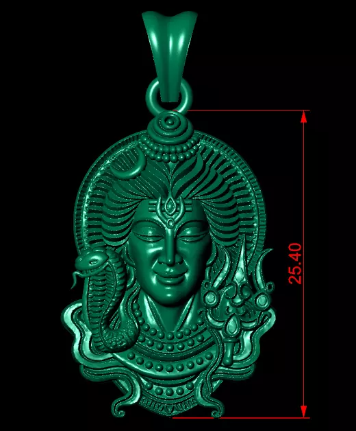 Lord Shiva Pendant 3D Model 3D print model_4