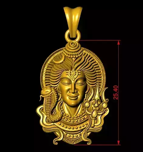 Lord Shiva Pendant 3D Model