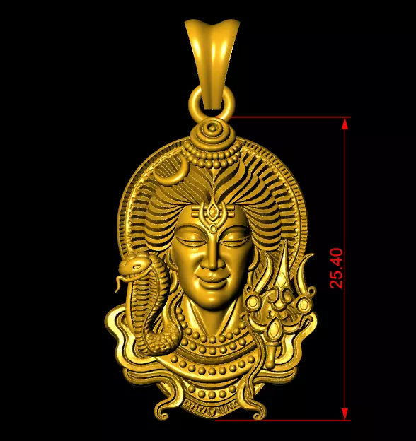 Lord Shiva Pendant 3D Model 3D print model_0