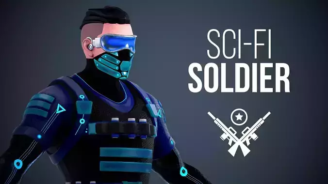 SCI-FI Soldier - Stylized Modular Character UE4 UE5 Unity