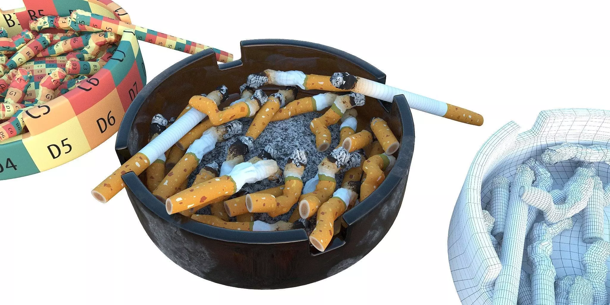 Cigarette Ashtray 3D model_4