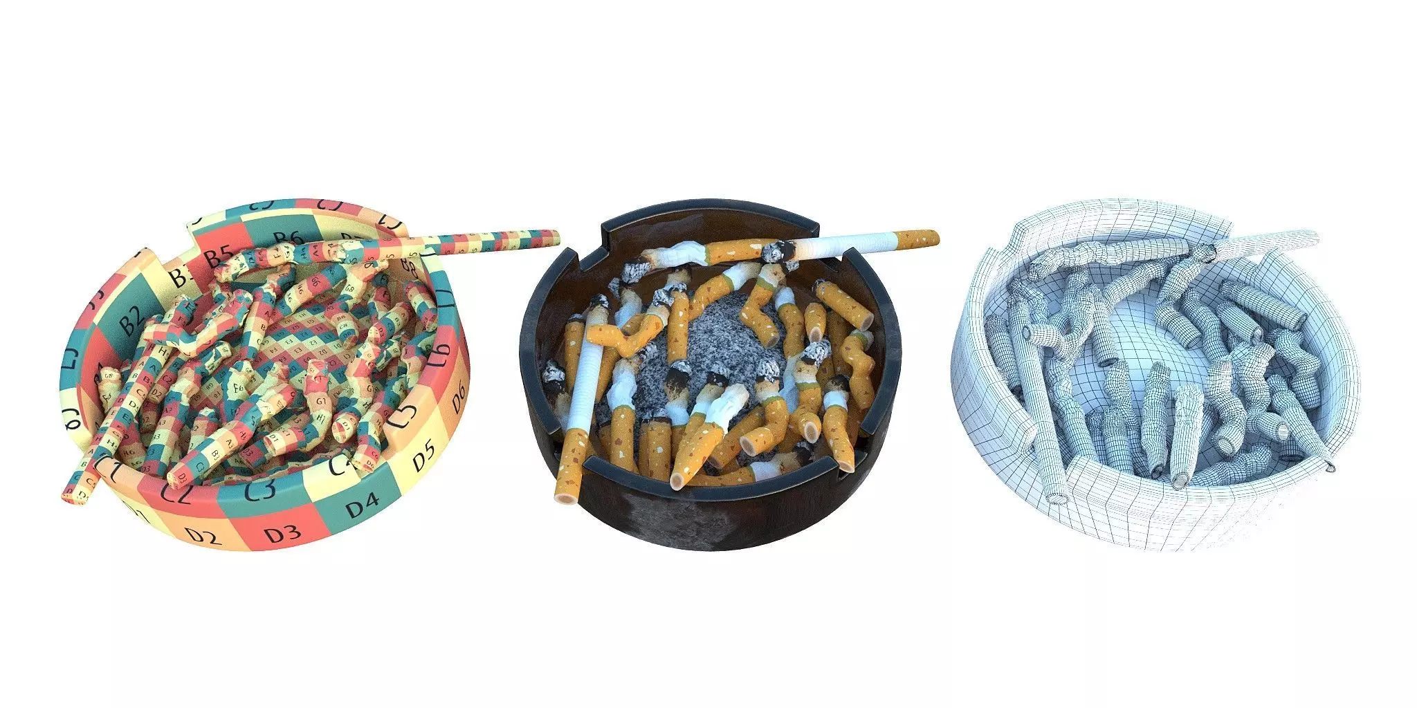 Cigarette Ashtray 3D model_2