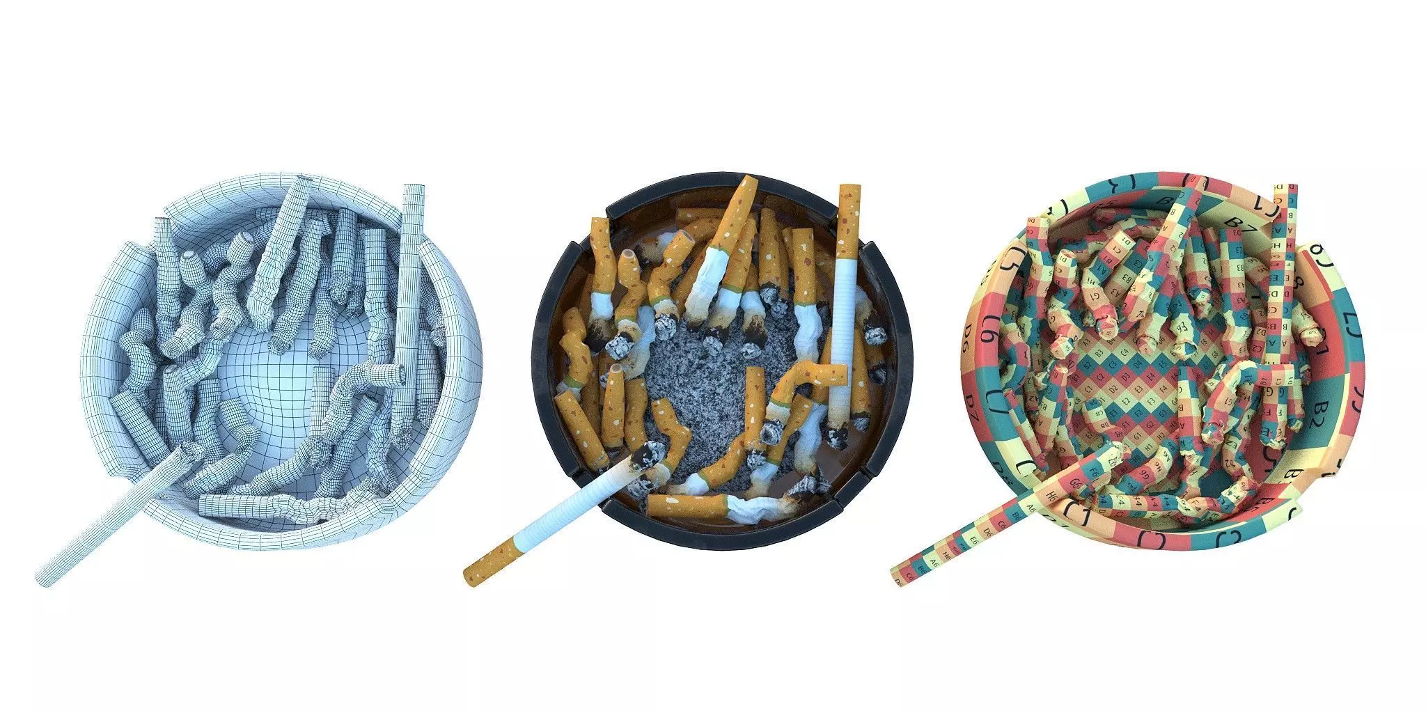Cigarette Ashtray 3D model_3