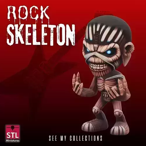 Rock Chibi Skeleton STL Iron Maiden Inspired Design