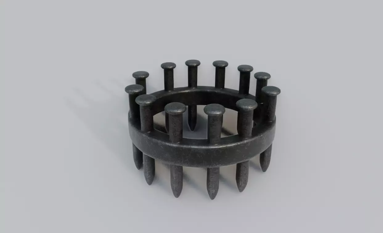Ring with nails Low-poly 3D model_0