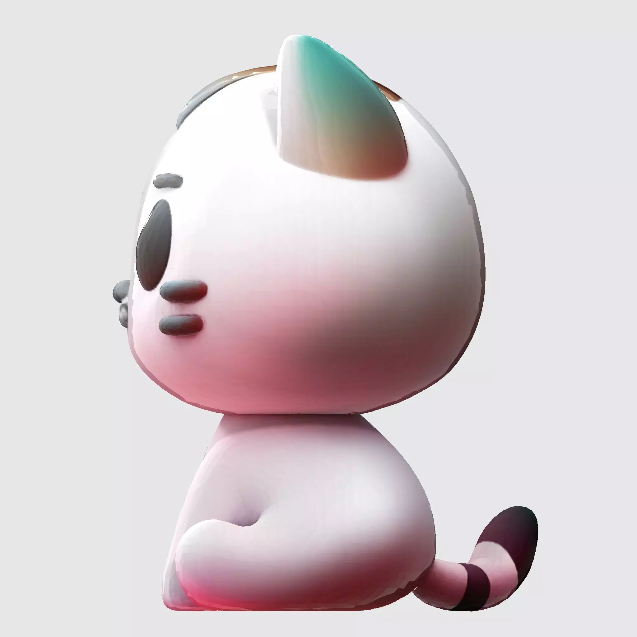 Cute Cat 3D Model  Optimized for 3D Print Digital Art Low-poly 3D model_9