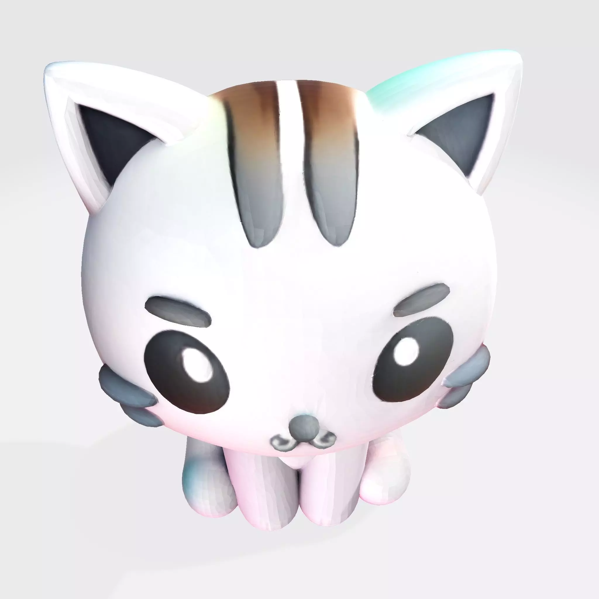 Cute Cat 3D Model  Optimized for 3D Print Digital Art Low-poly 3D model_3