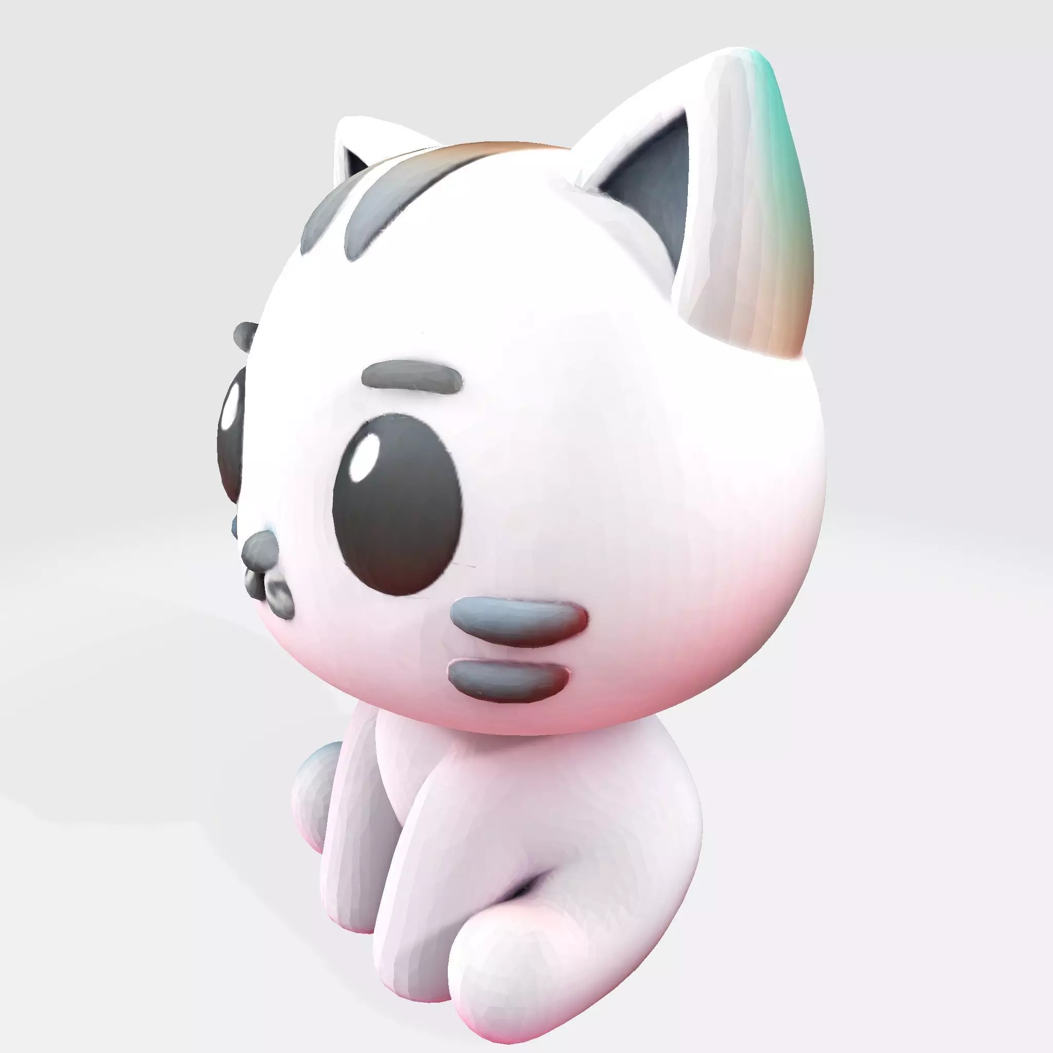Cute Cat 3D Model  Optimized for 3D Print Digital Art Low-poly 3D model_2
