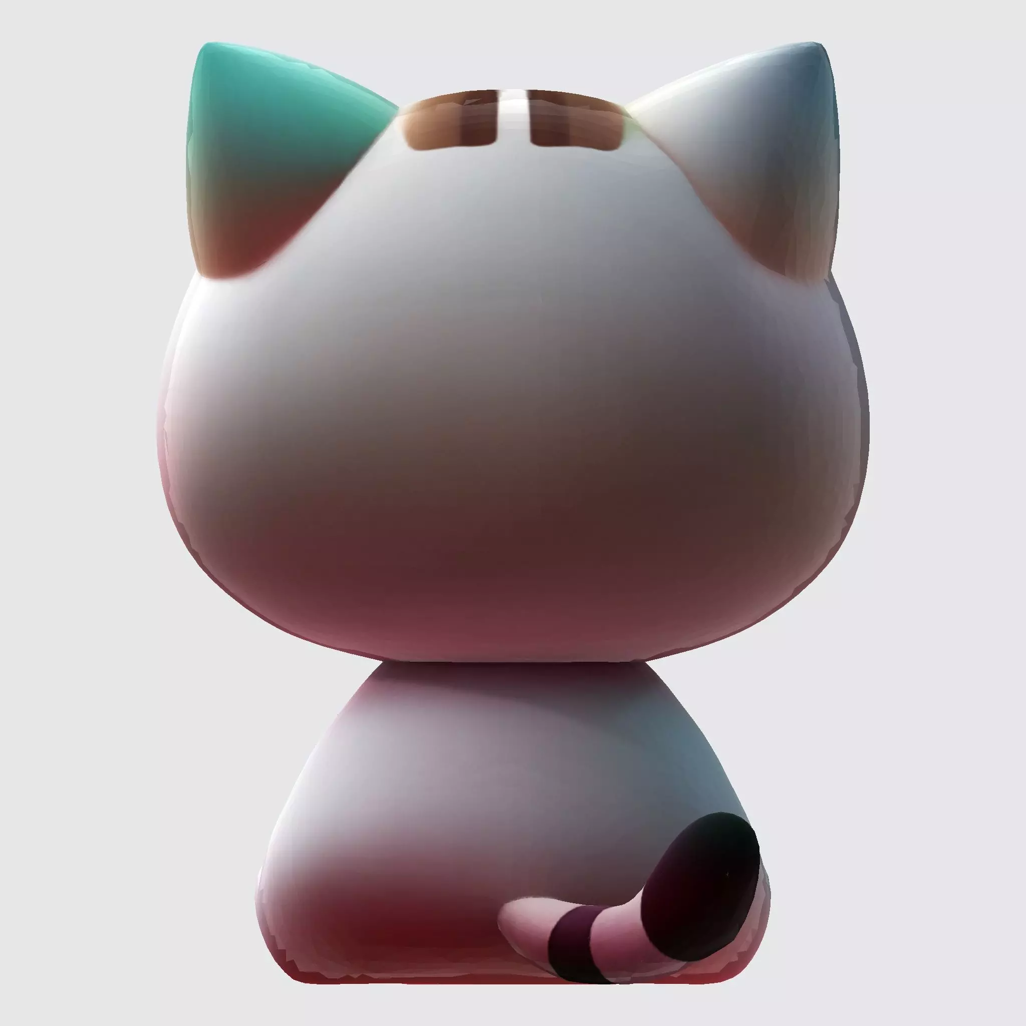 Cute Cat 3D Model  Optimized for 3D Print Digital Art Low-poly 3D model_10
