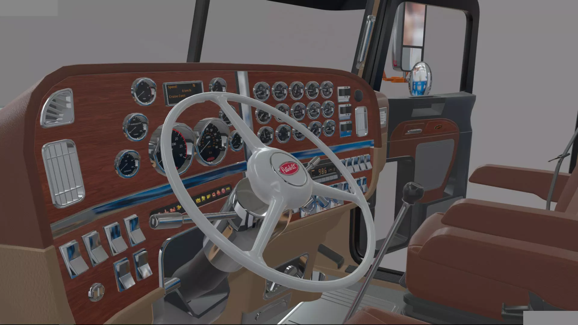 Bad Bunny s Peterbilt 389 Truck and Trailer Midpoly 3D model_52