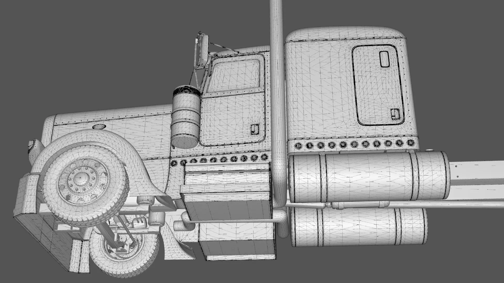 Bad Bunny s Peterbilt 389 Truck and Trailer Midpoly 3D model_47