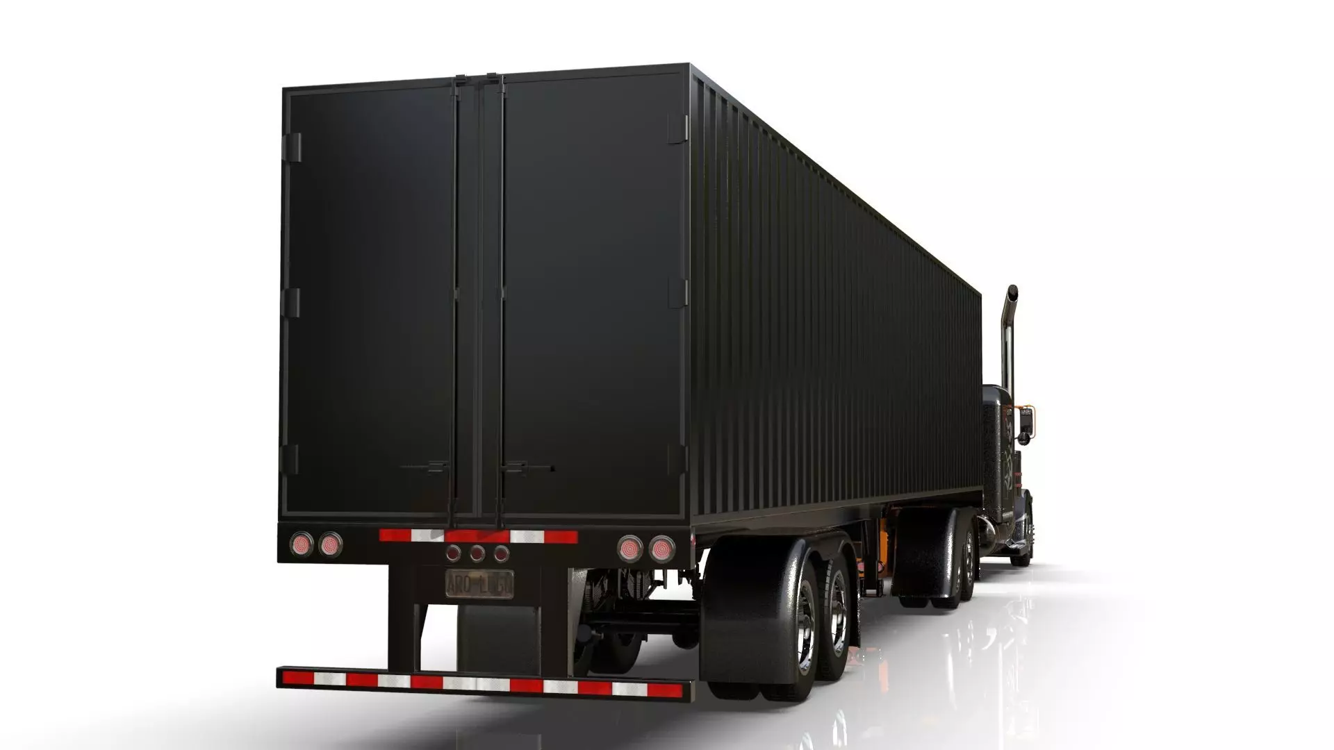 Bad Bunny s Peterbilt 389 Truck and Trailer Midpoly 3D model_8