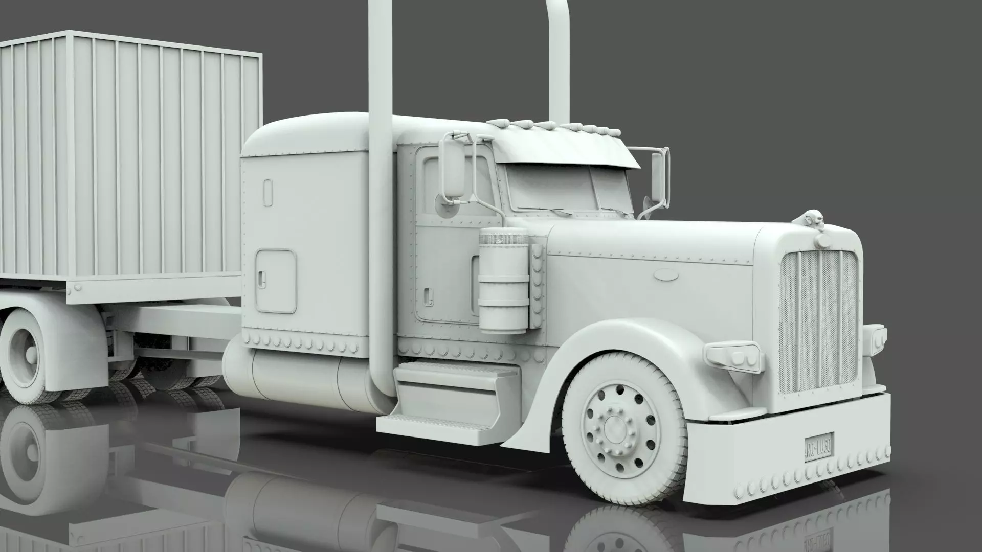 Bad Bunny s Peterbilt 389 Truck and Trailer Midpoly 3D model_24
