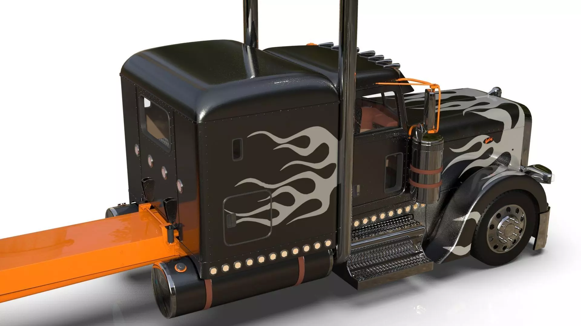 Bad Bunny s Peterbilt 389 Truck and Trailer Midpoly 3D model_11