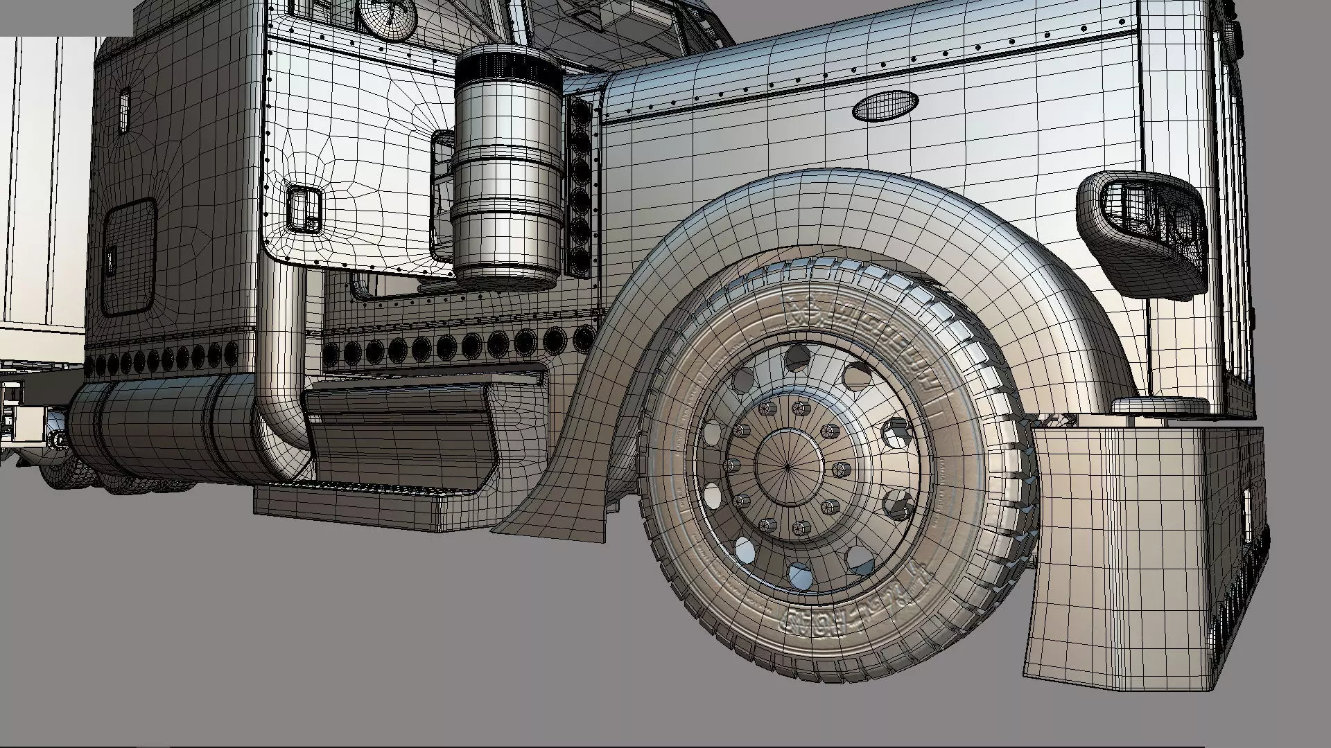 Bad Bunny s Peterbilt 389 Truck and Trailer Midpoly 3D model_73