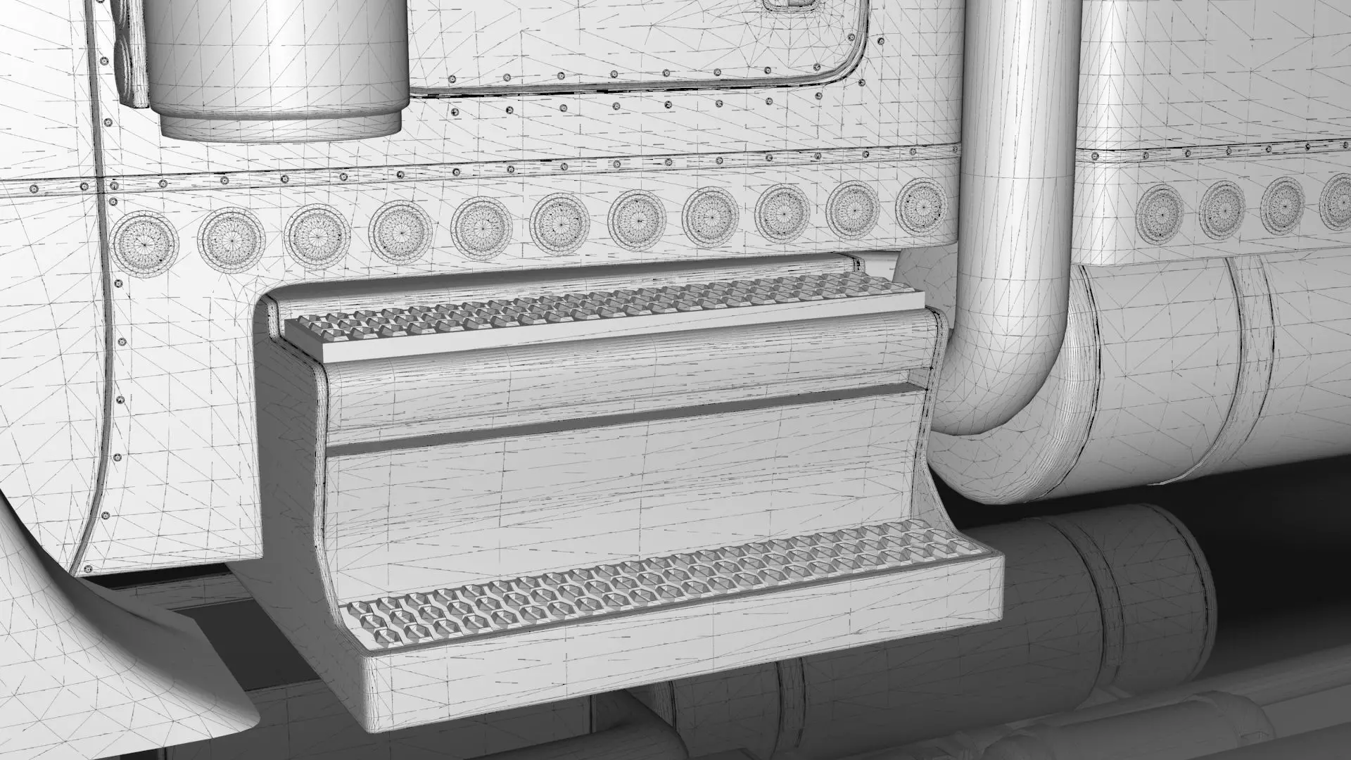 Bad Bunny s Peterbilt 389 Truck and Trailer Midpoly 3D model_32