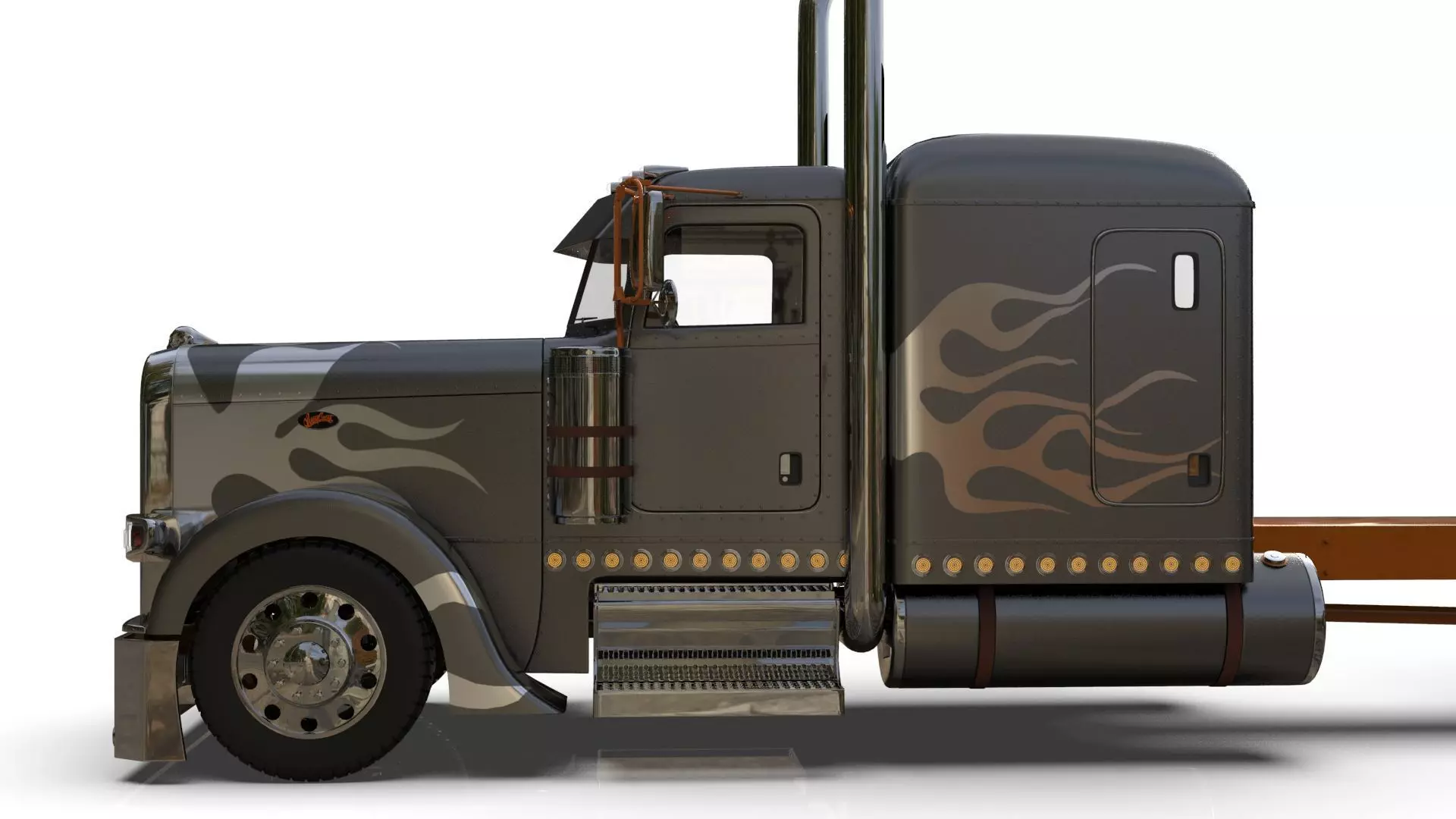 Bad Bunny s Peterbilt 389 Truck and Trailer Midpoly 3D model_3