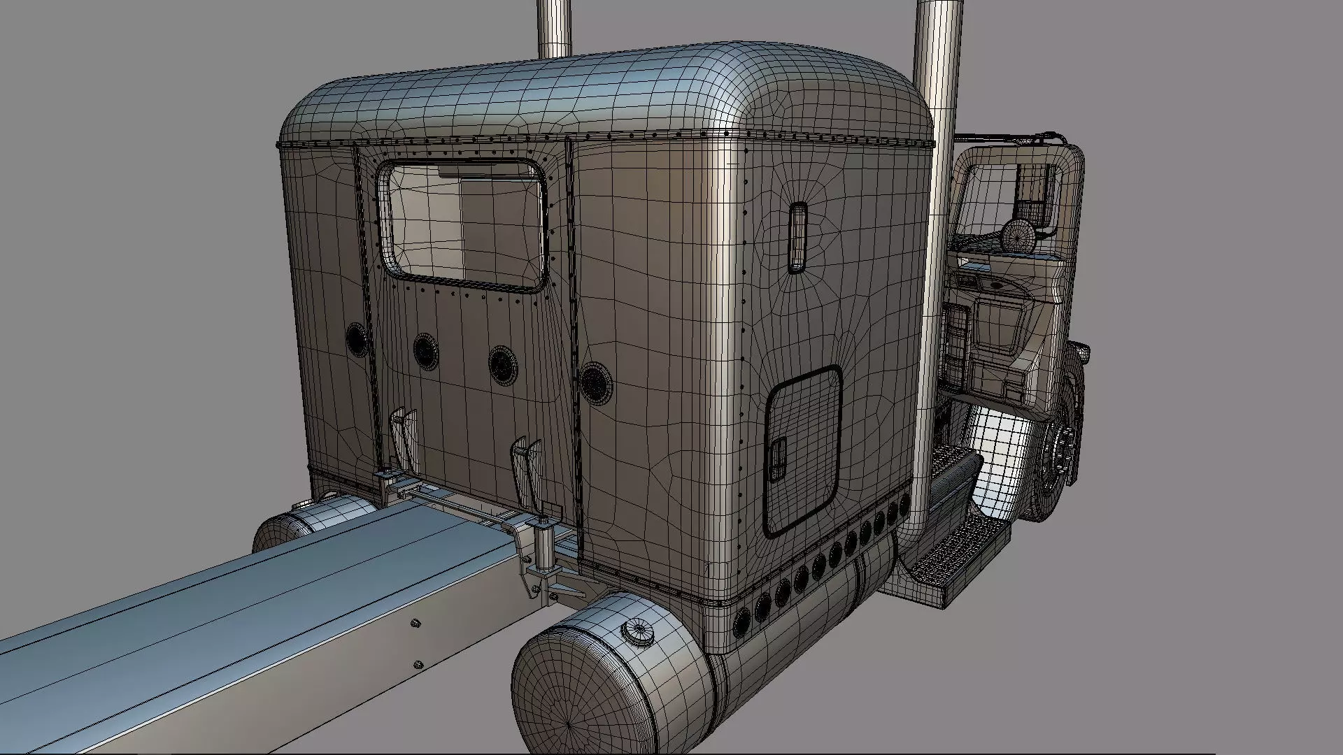 Bad Bunny s Peterbilt 389 Truck and Trailer Midpoly 3D model_84