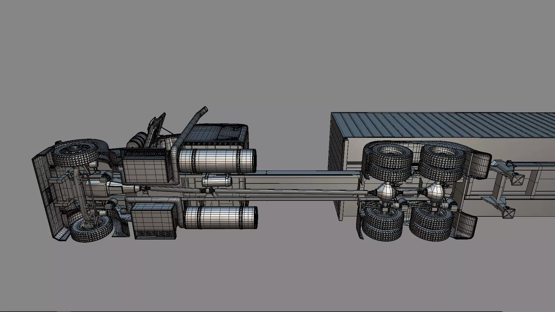 Bad Bunny s Peterbilt 389 Truck and Trailer Midpoly 3D model_90