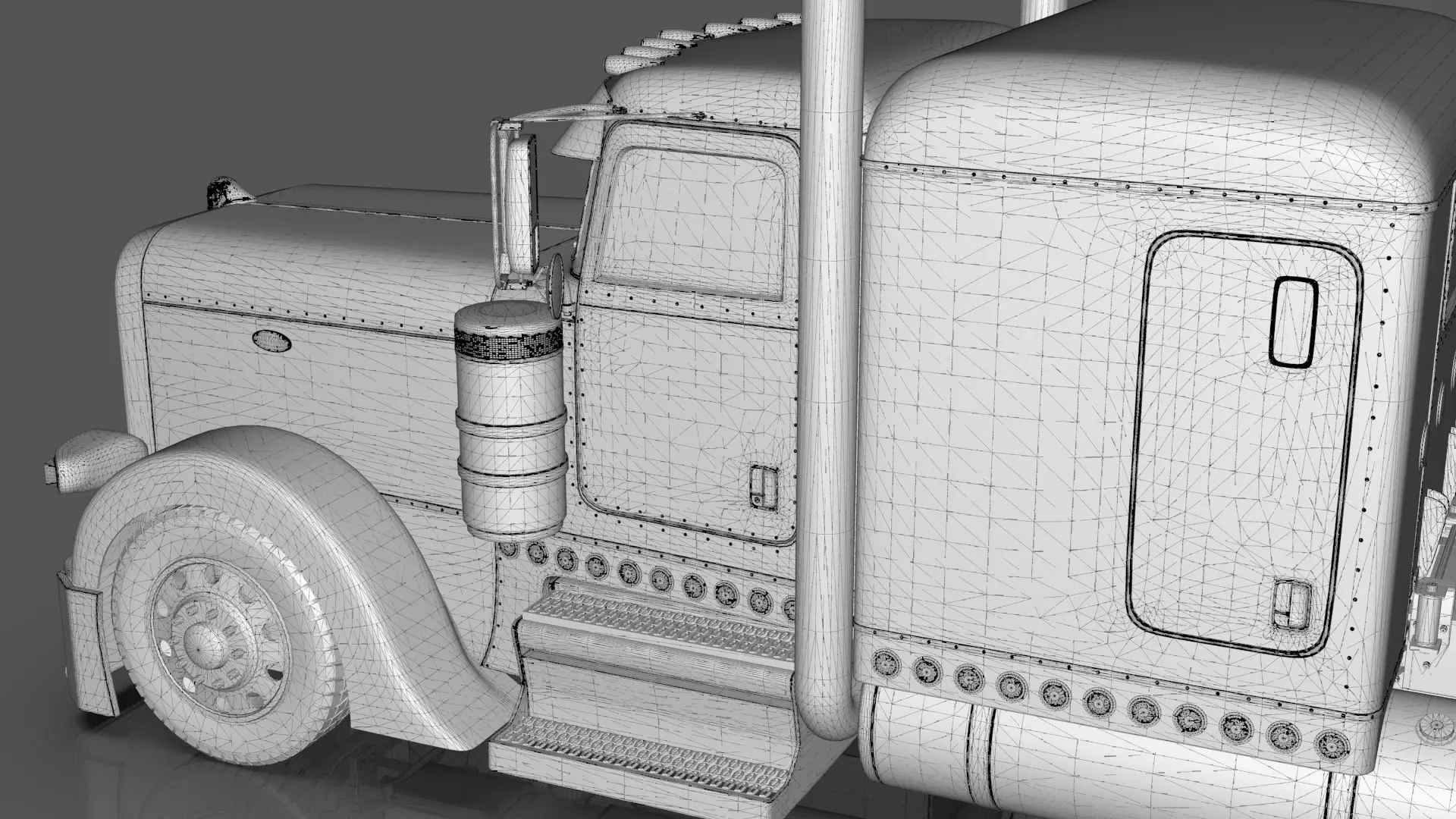 Bad Bunny s Peterbilt 389 Truck and Trailer Midpoly 3D model_34