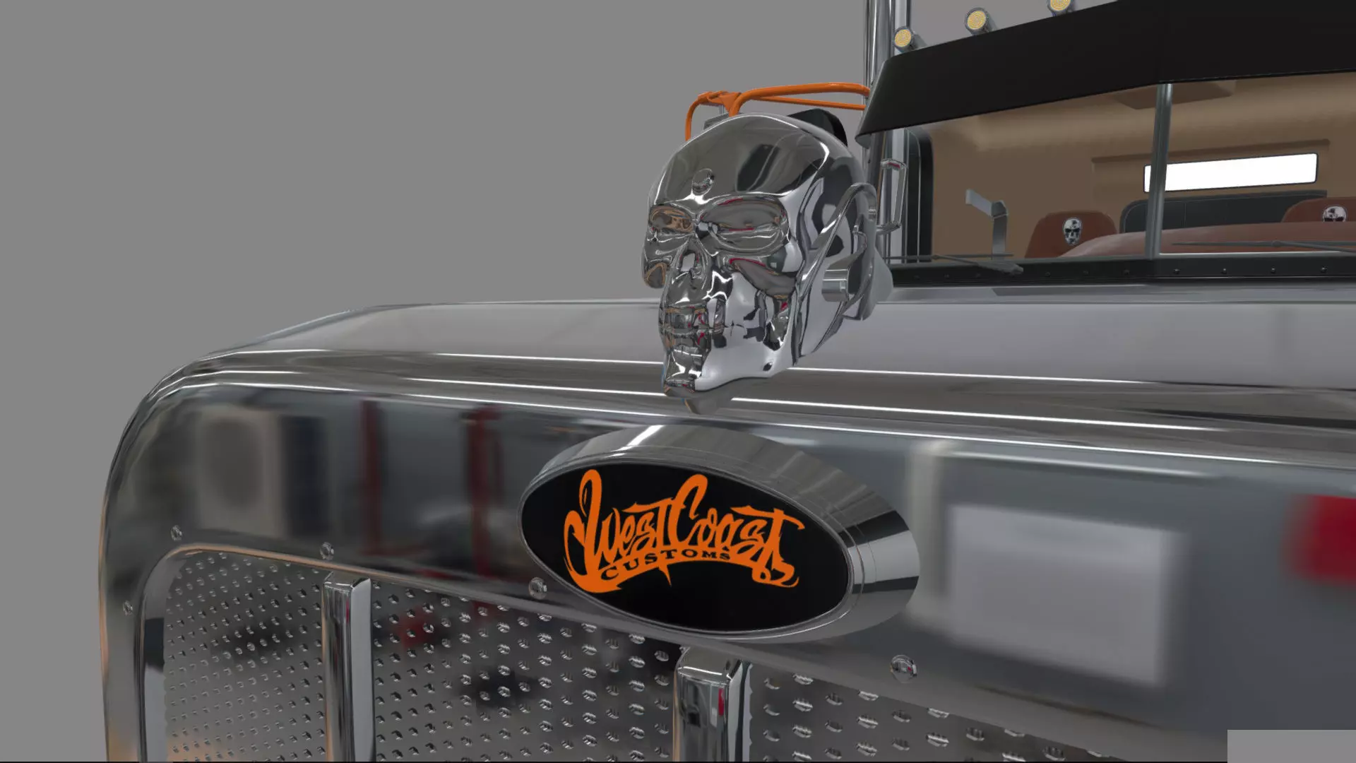 Bad Bunny s Peterbilt 389 Truck and Trailer Midpoly 3D model_65