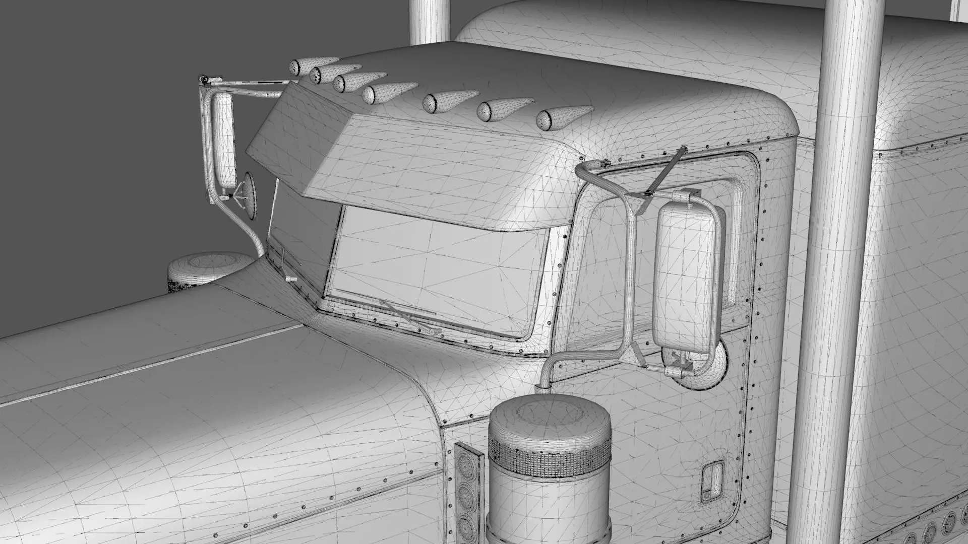 Bad Bunny s Peterbilt 389 Truck and Trailer Midpoly 3D model_31