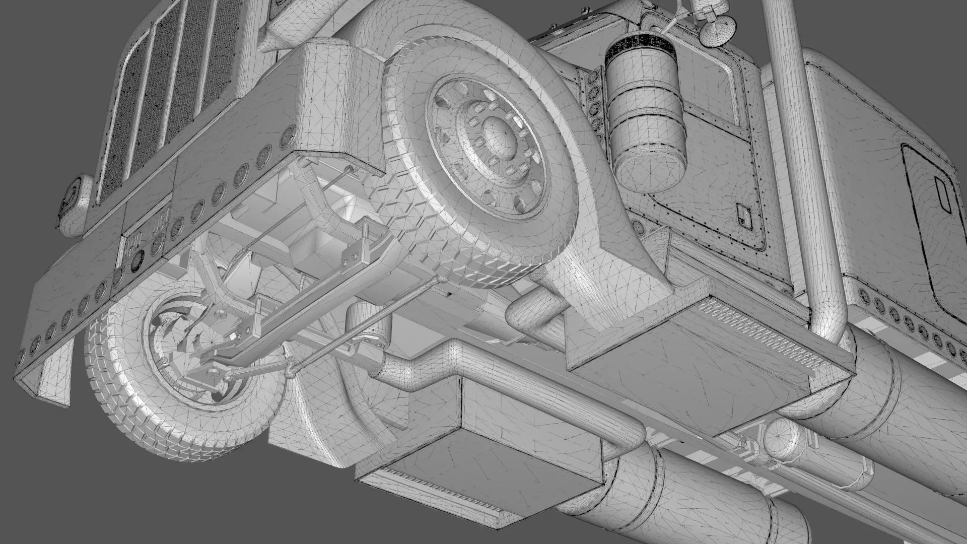 Bad Bunny s Peterbilt 389 Truck and Trailer Midpoly 3D model_33