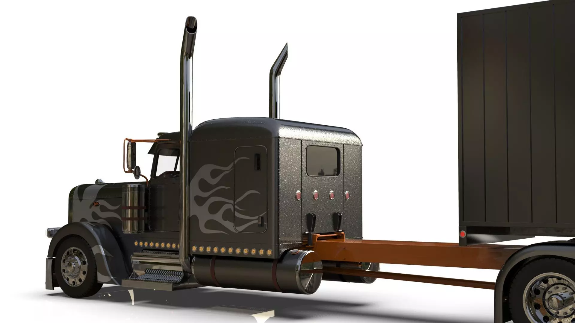 Bad Bunny s Peterbilt 389 Truck and Trailer Midpoly 3D model_5