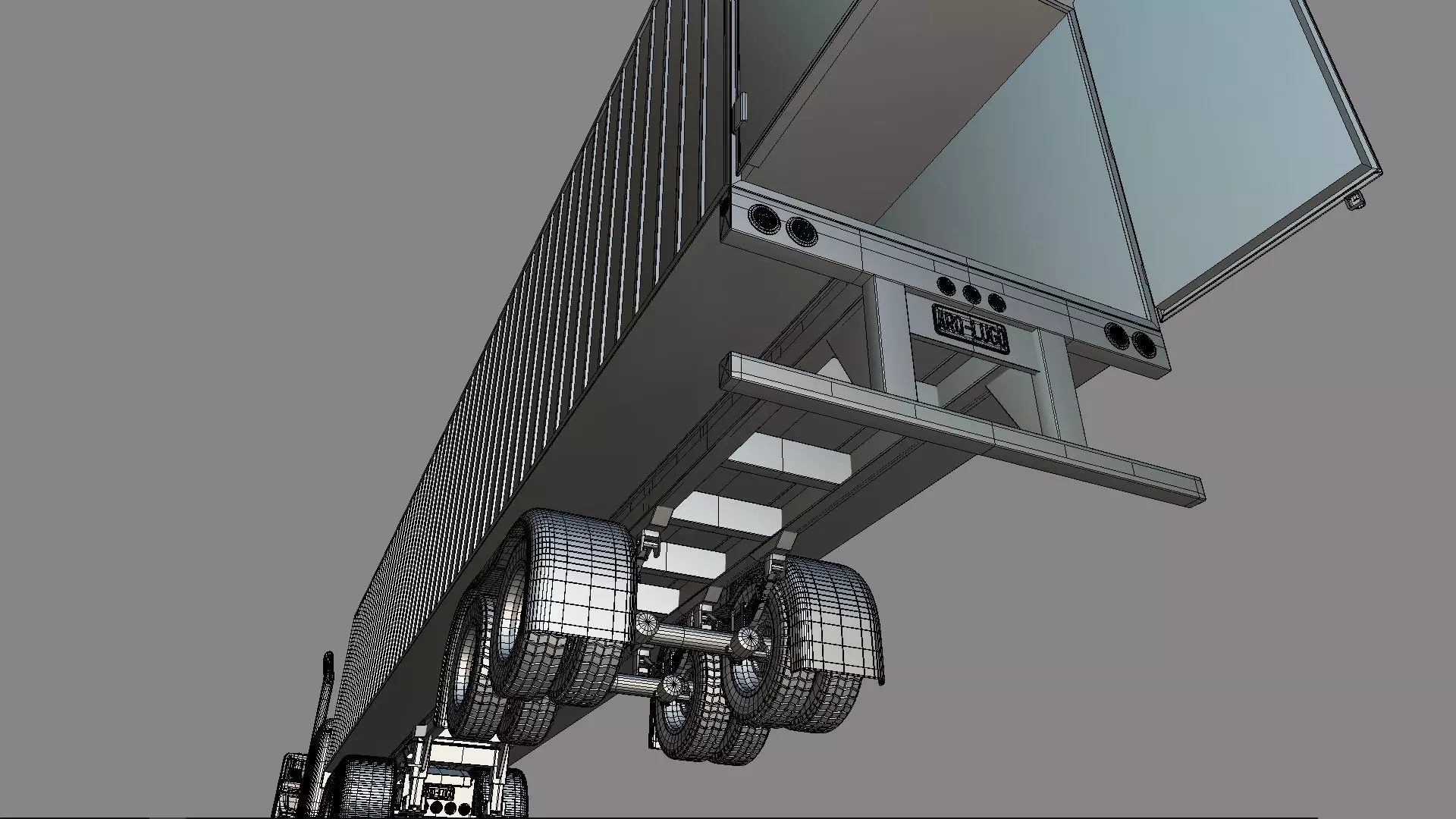 Bad Bunny s Peterbilt 389 Truck and Trailer Midpoly 3D model_88