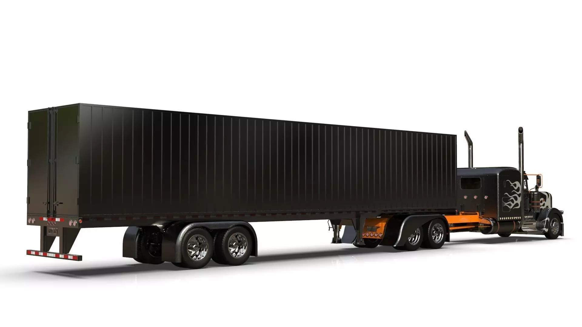 Bad Bunny s Peterbilt 389 Truck and Trailer Midpoly 3D model_9