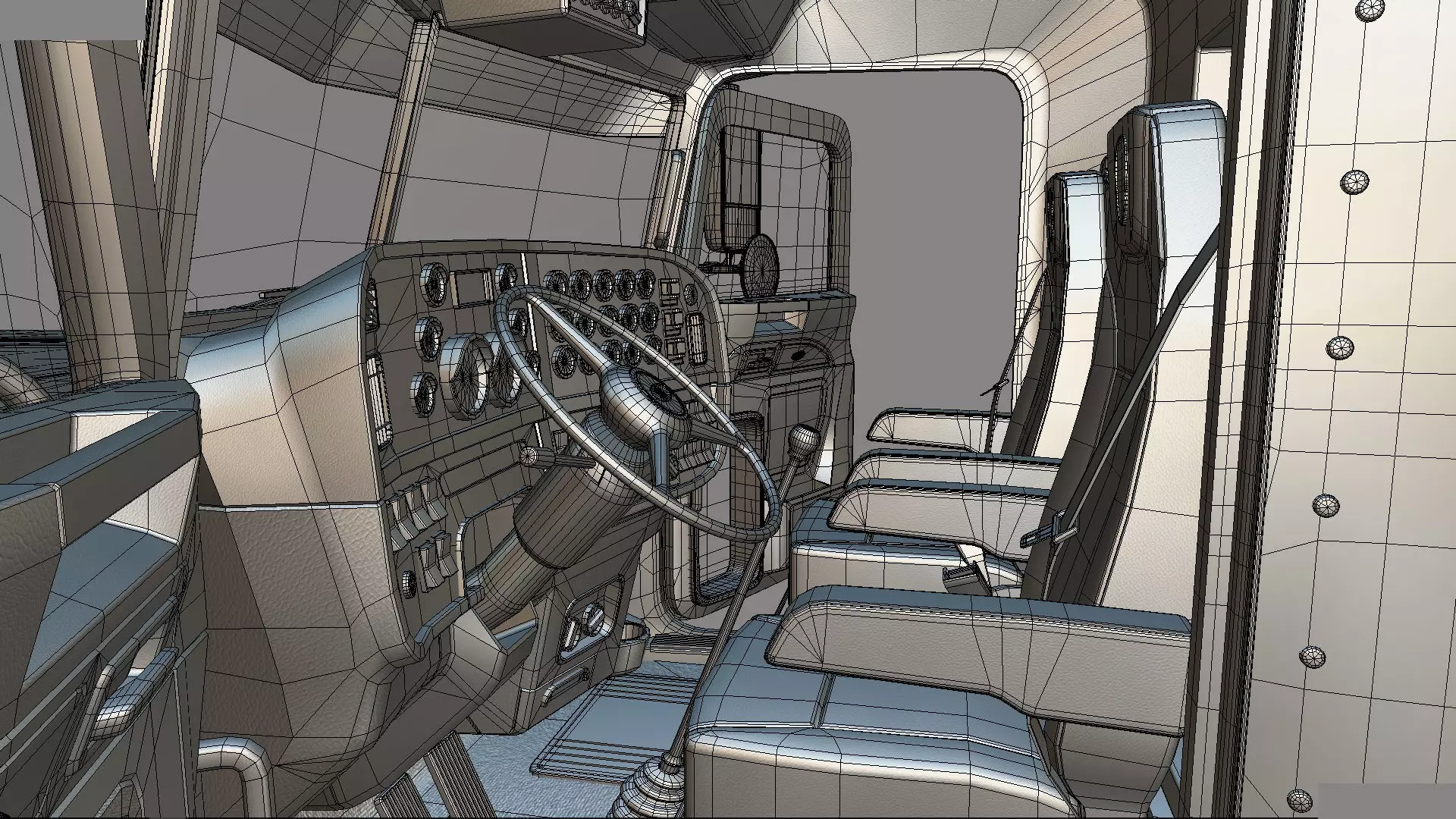 Bad Bunny s Peterbilt 389 Truck and Trailer Midpoly 3D model_75