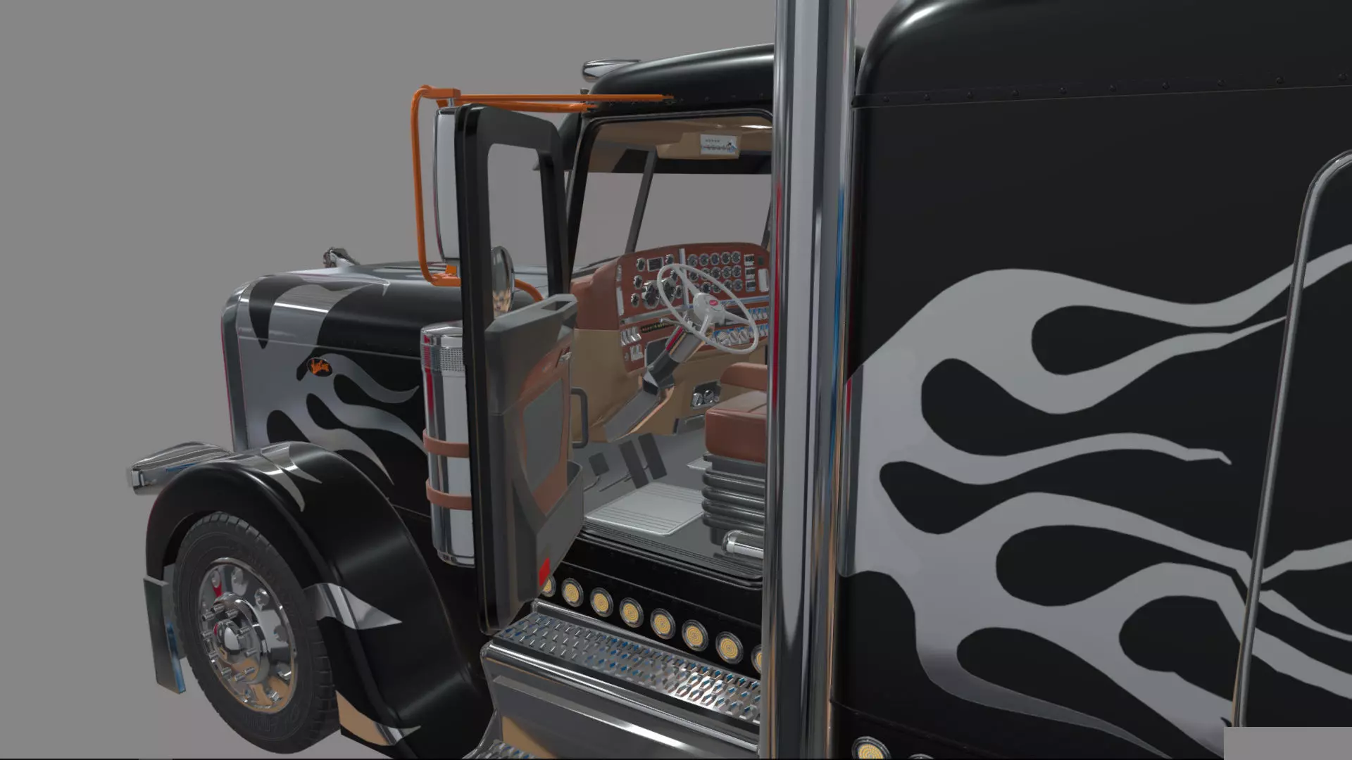 Bad Bunny s Peterbilt 389 Truck and Trailer Midpoly 3D model_51