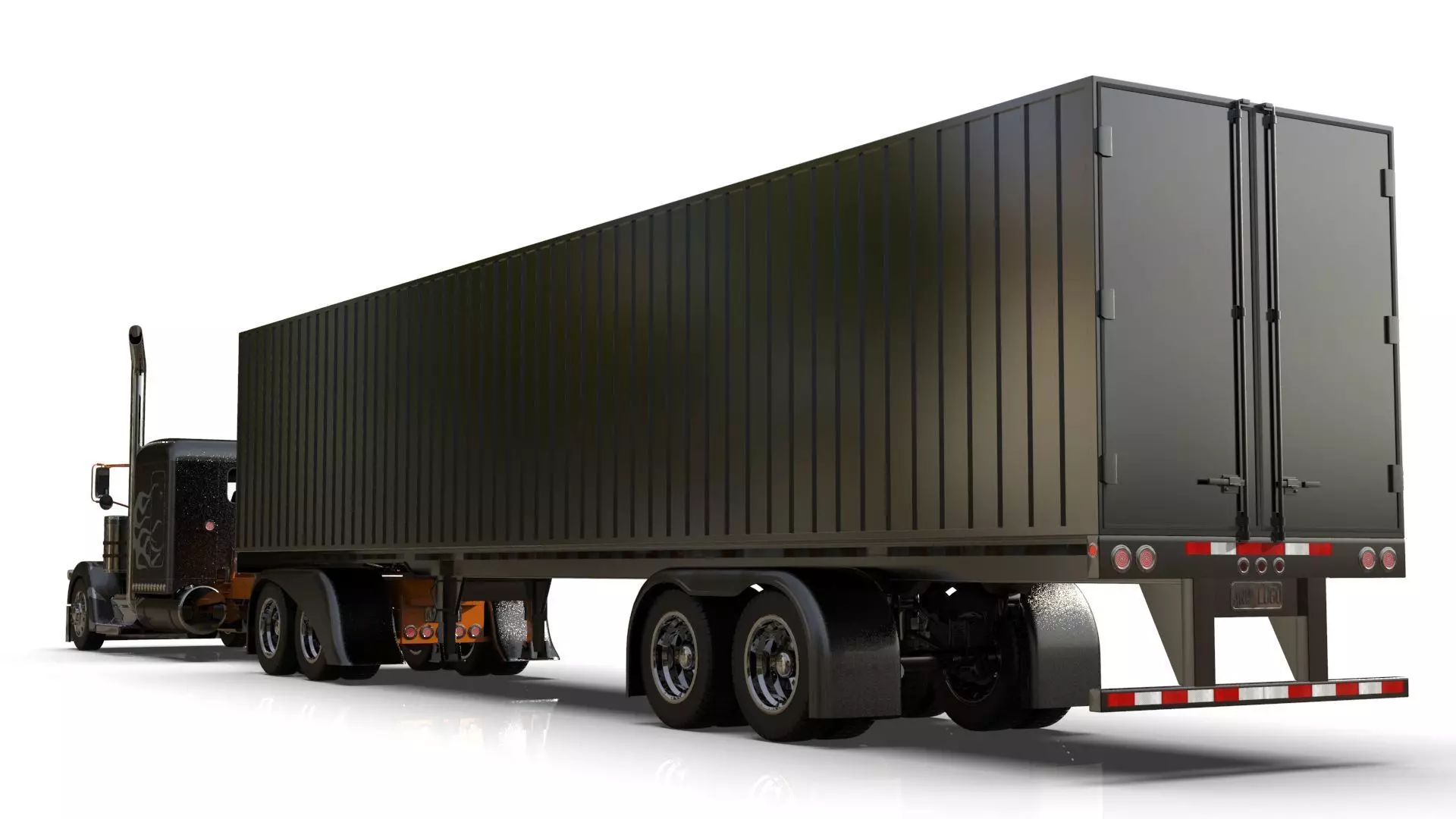 Bad Bunny s Peterbilt 389 Truck and Trailer Midpoly 3D model_7