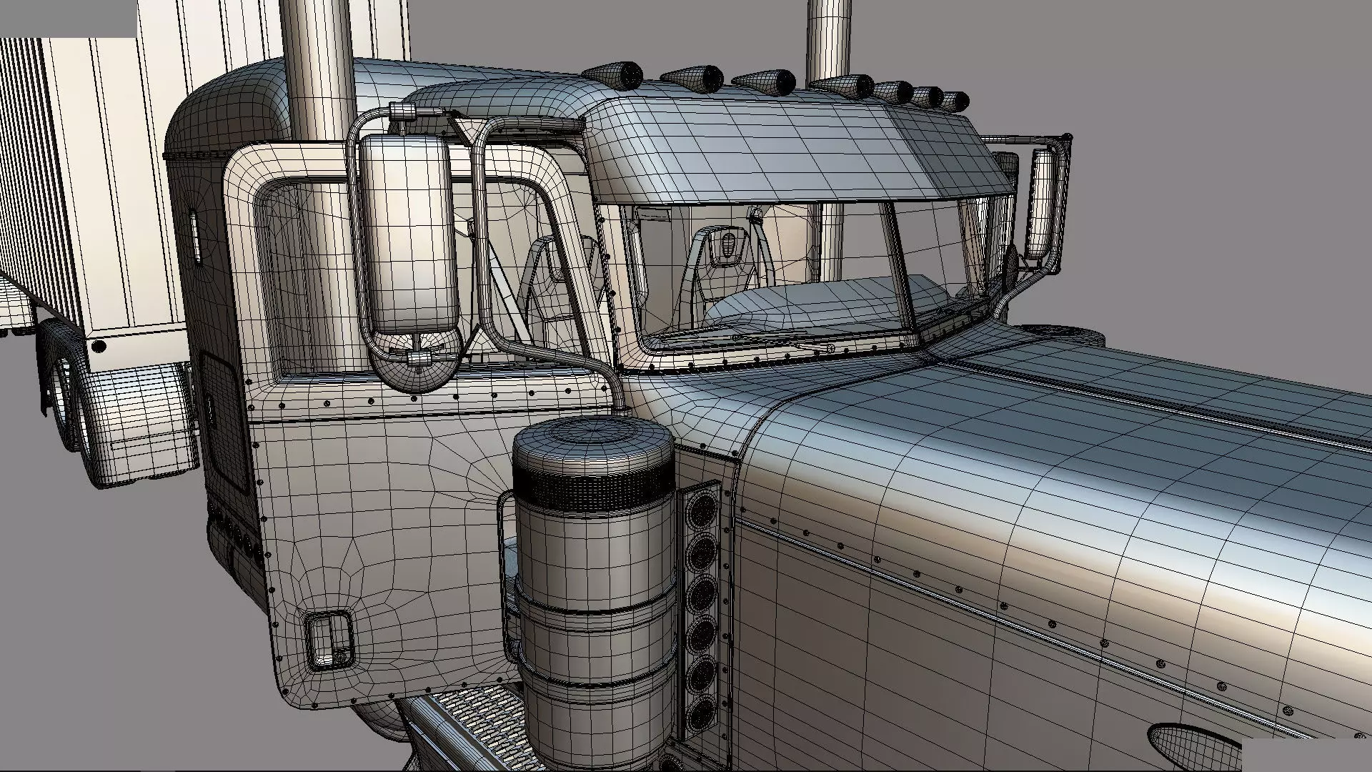 Bad Bunny s Peterbilt 389 Truck and Trailer Midpoly 3D model_72