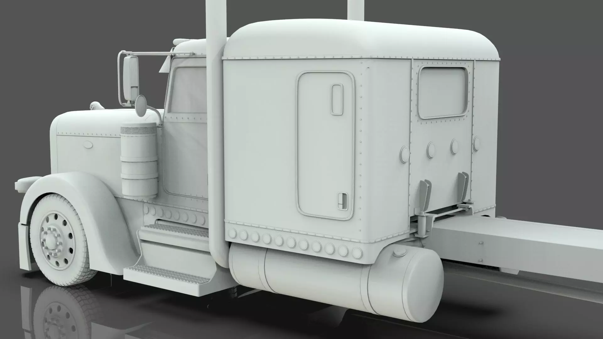 Bad Bunny s Peterbilt 389 Truck and Trailer Midpoly 3D model_27