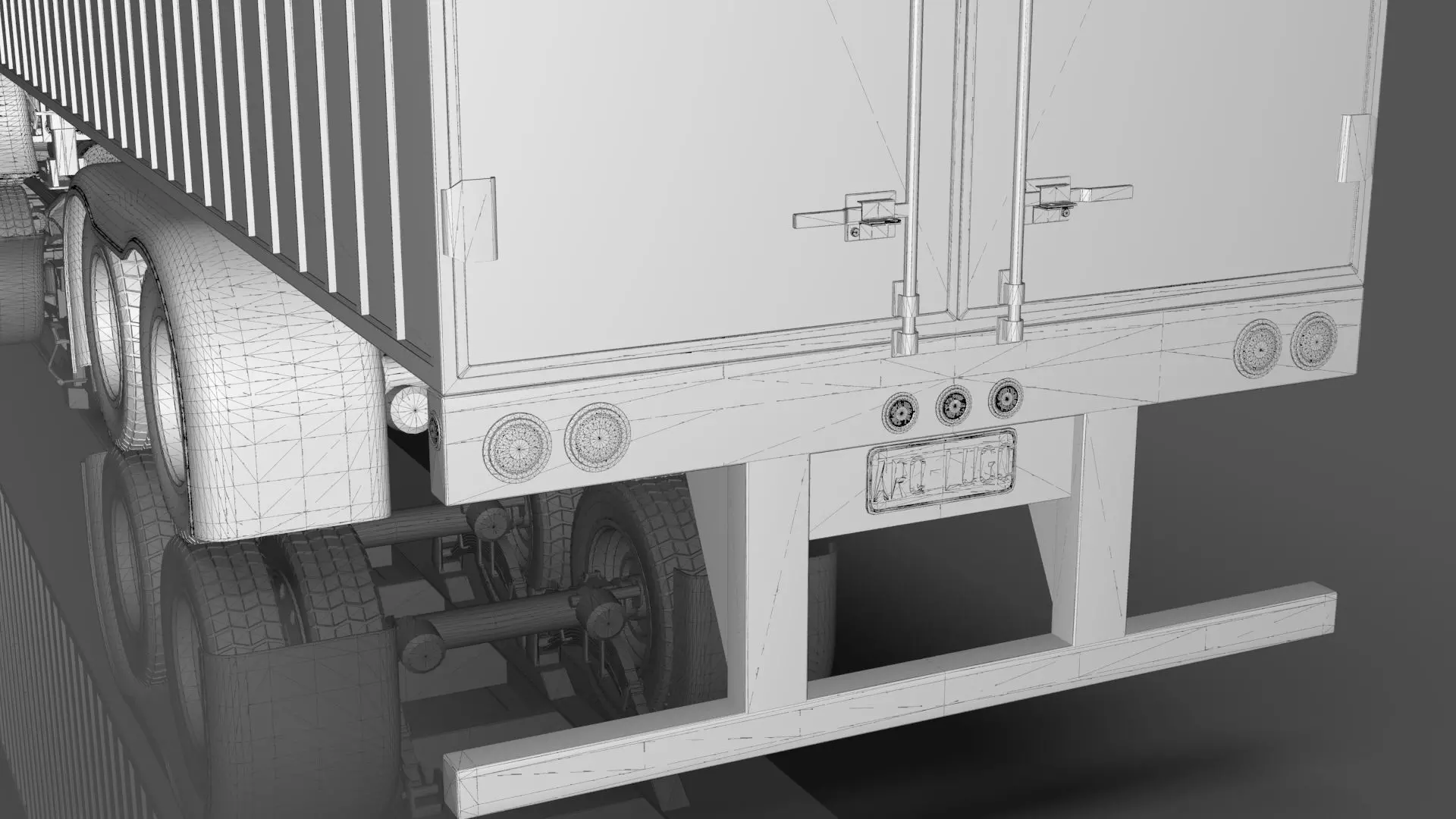 Bad Bunny s Peterbilt 389 Truck and Trailer Midpoly 3D model_46