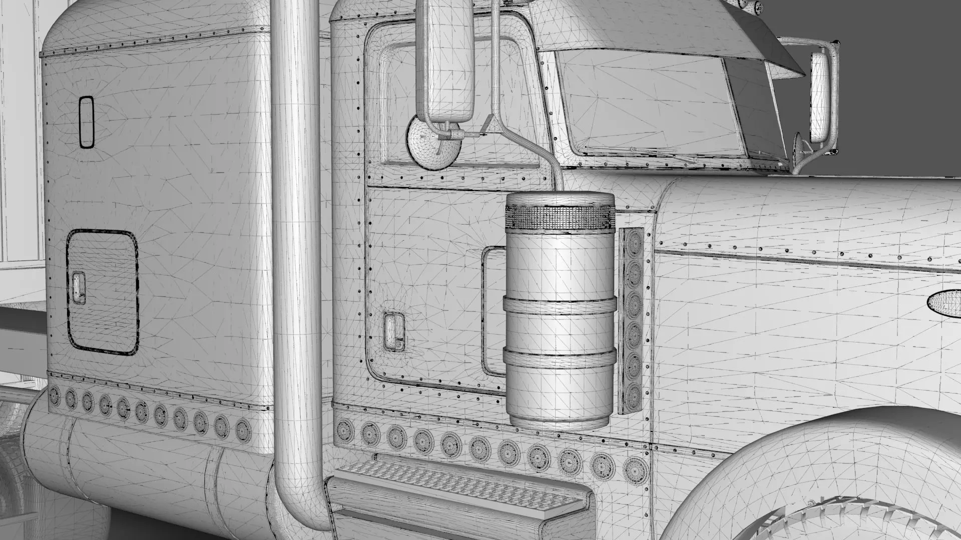 Bad Bunny s Peterbilt 389 Truck and Trailer Midpoly 3D model_40