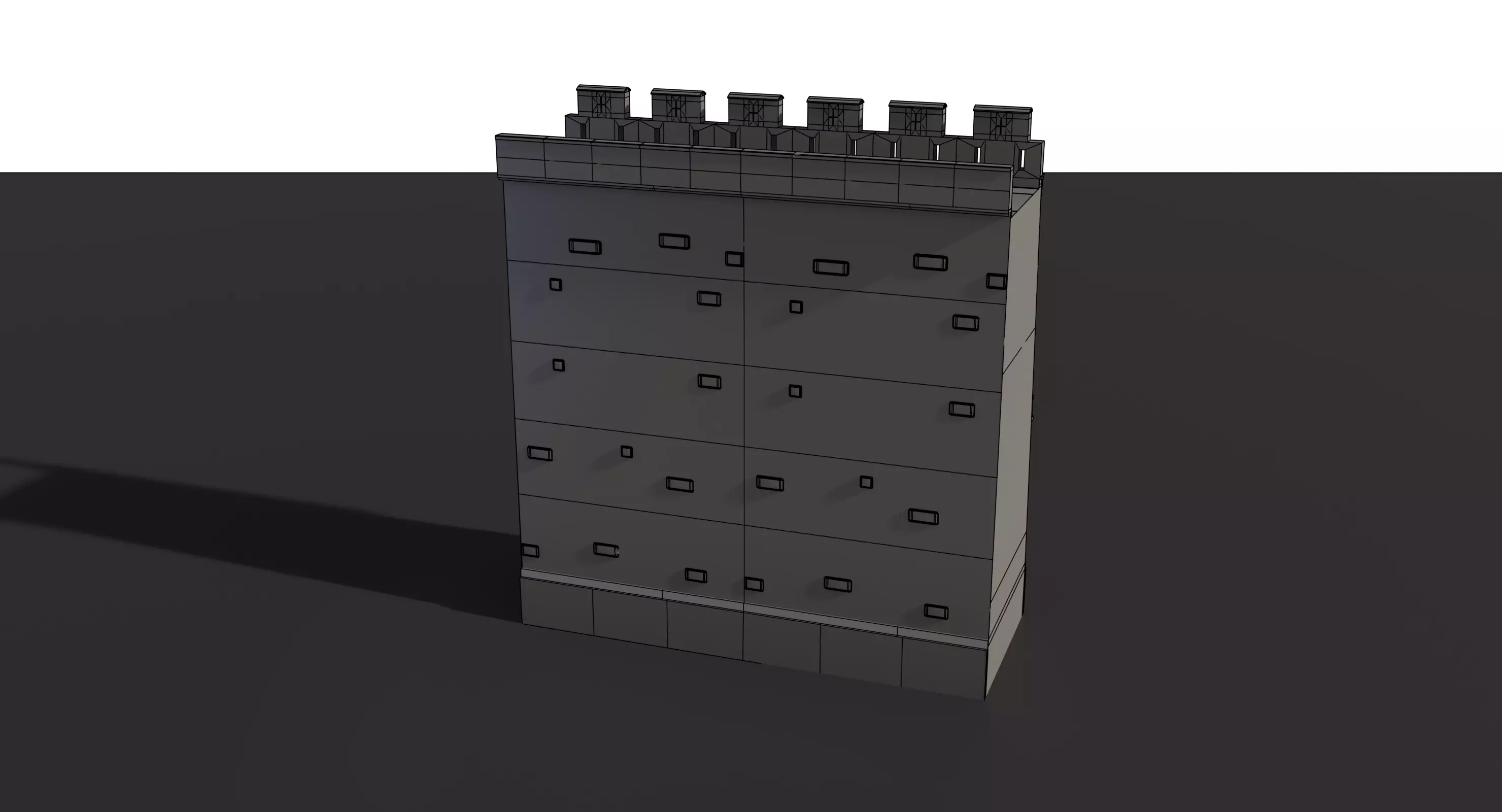 Fortress Stone Wall Low-poly 3D model_21
