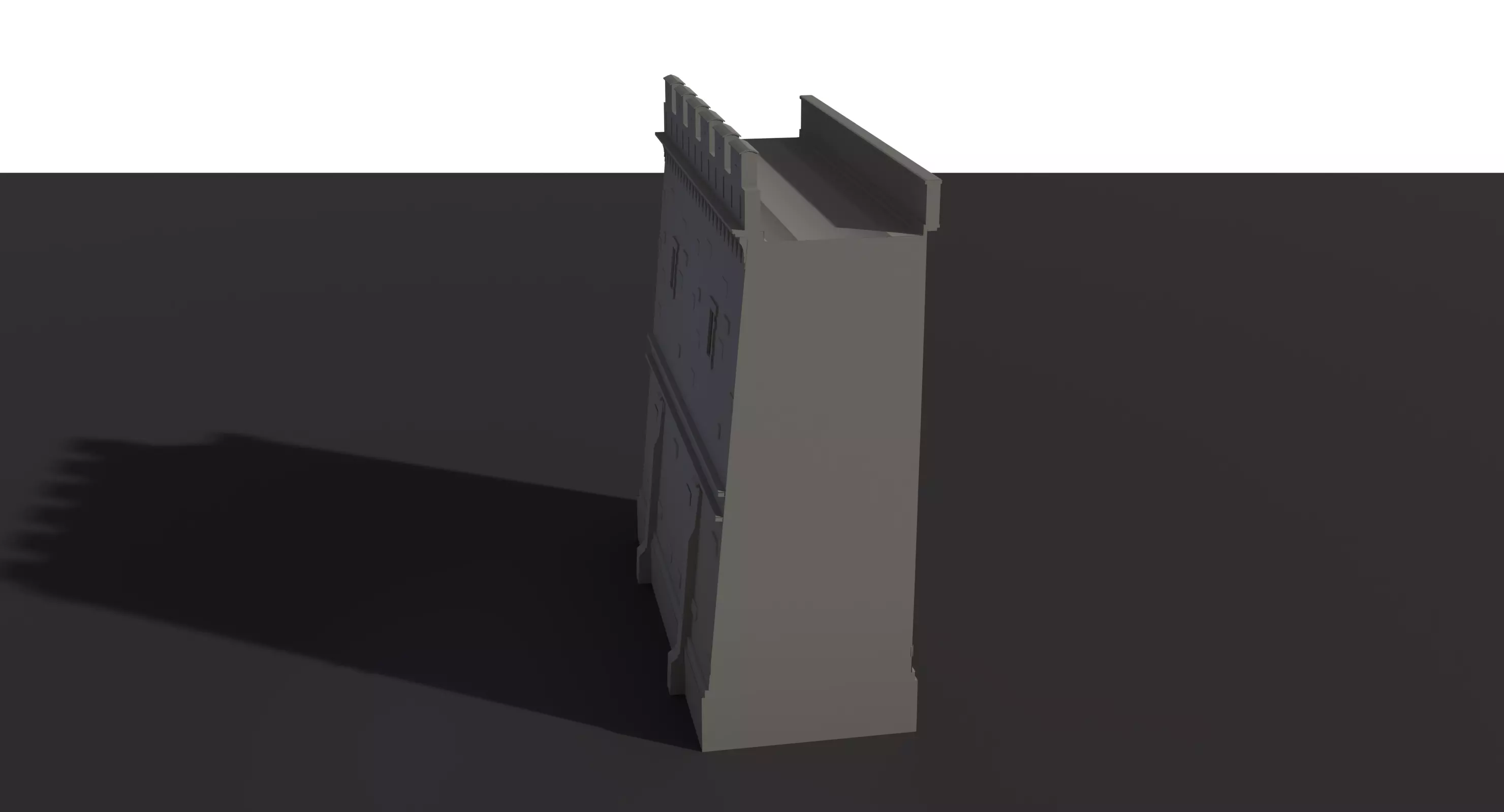 Fortress Stone Wall Low-poly 3D model_15