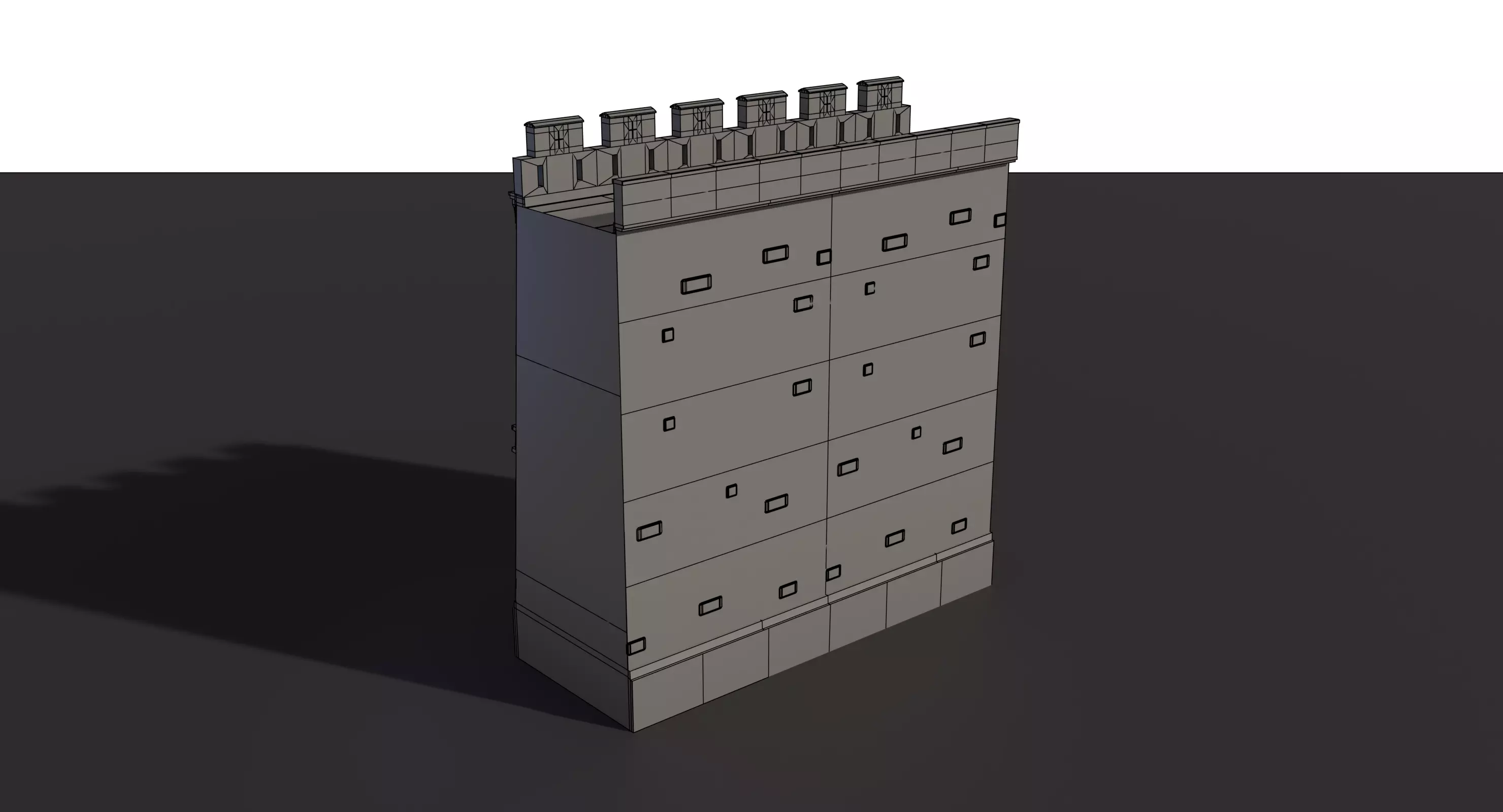 Fortress Stone Wall Low-poly 3D model_19