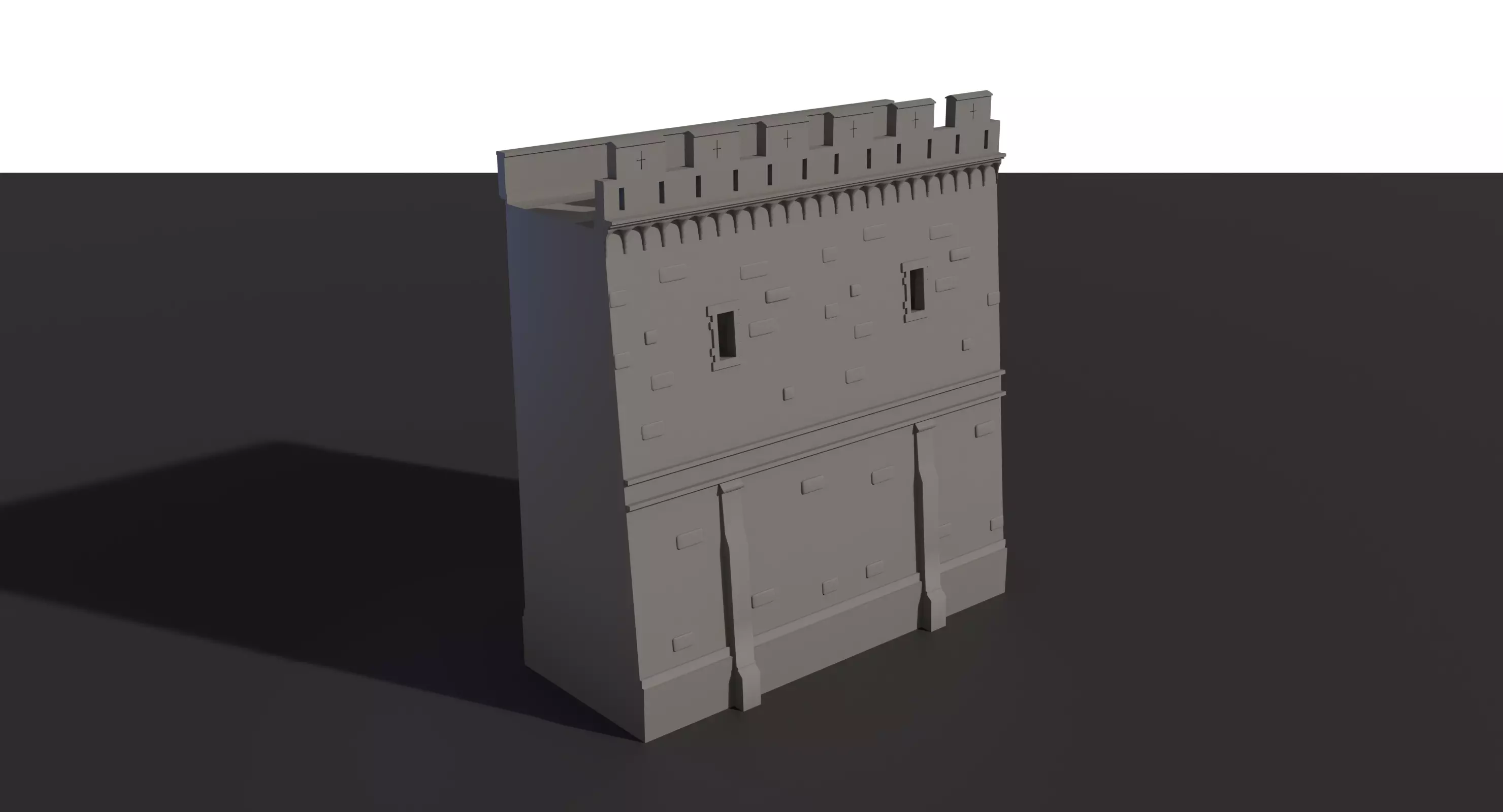 Fortress Stone Wall Low-poly 3D model_11